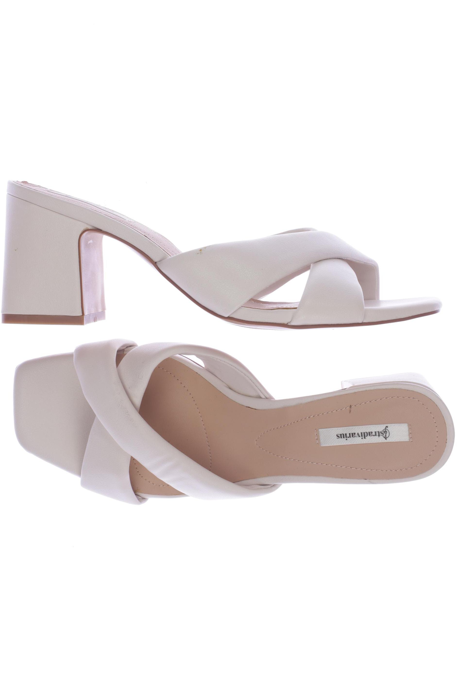 

Stradivarius Damen Sandale, cremeweiß