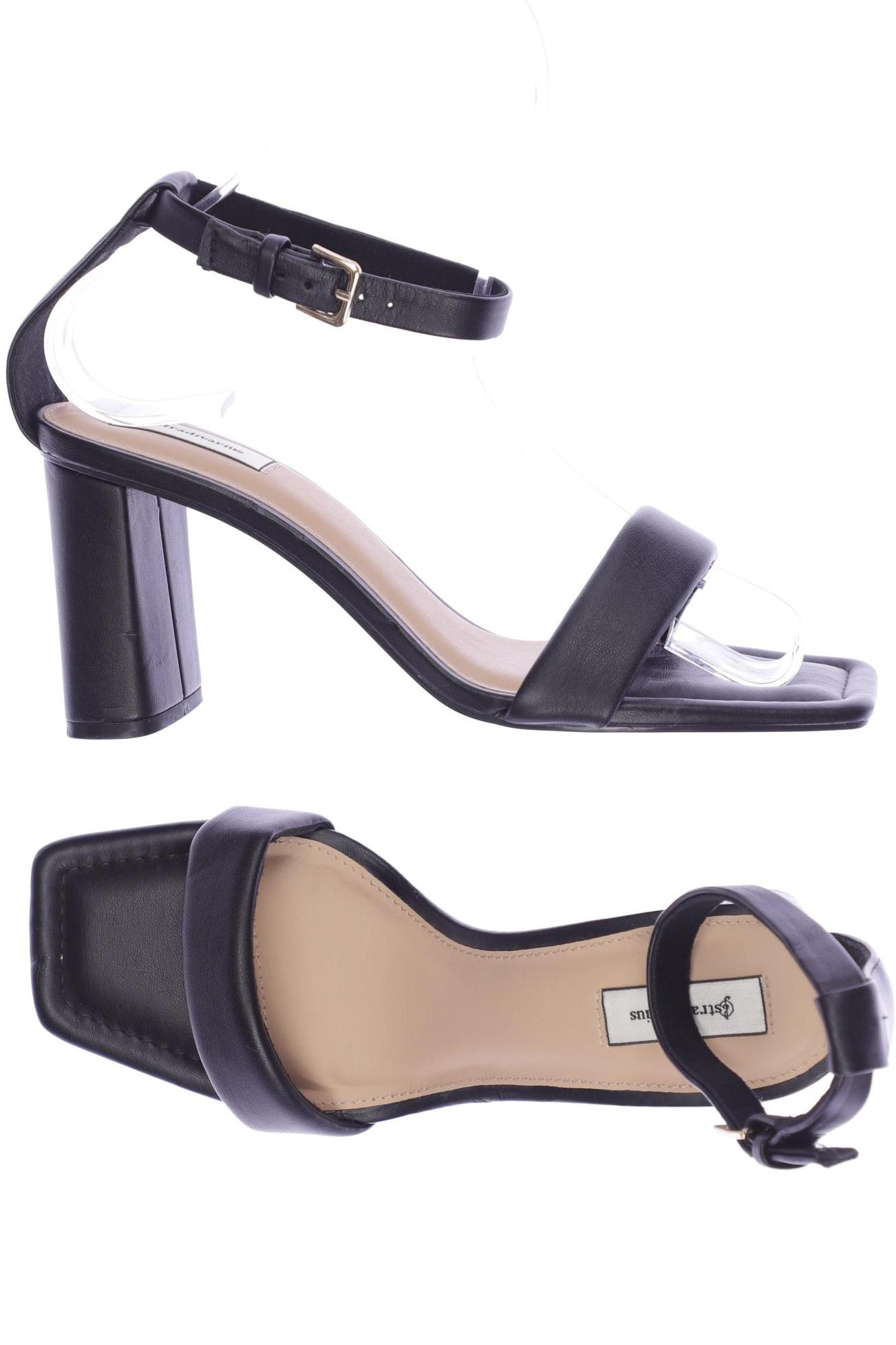

Stradivarius Damen Sandale, schwarz