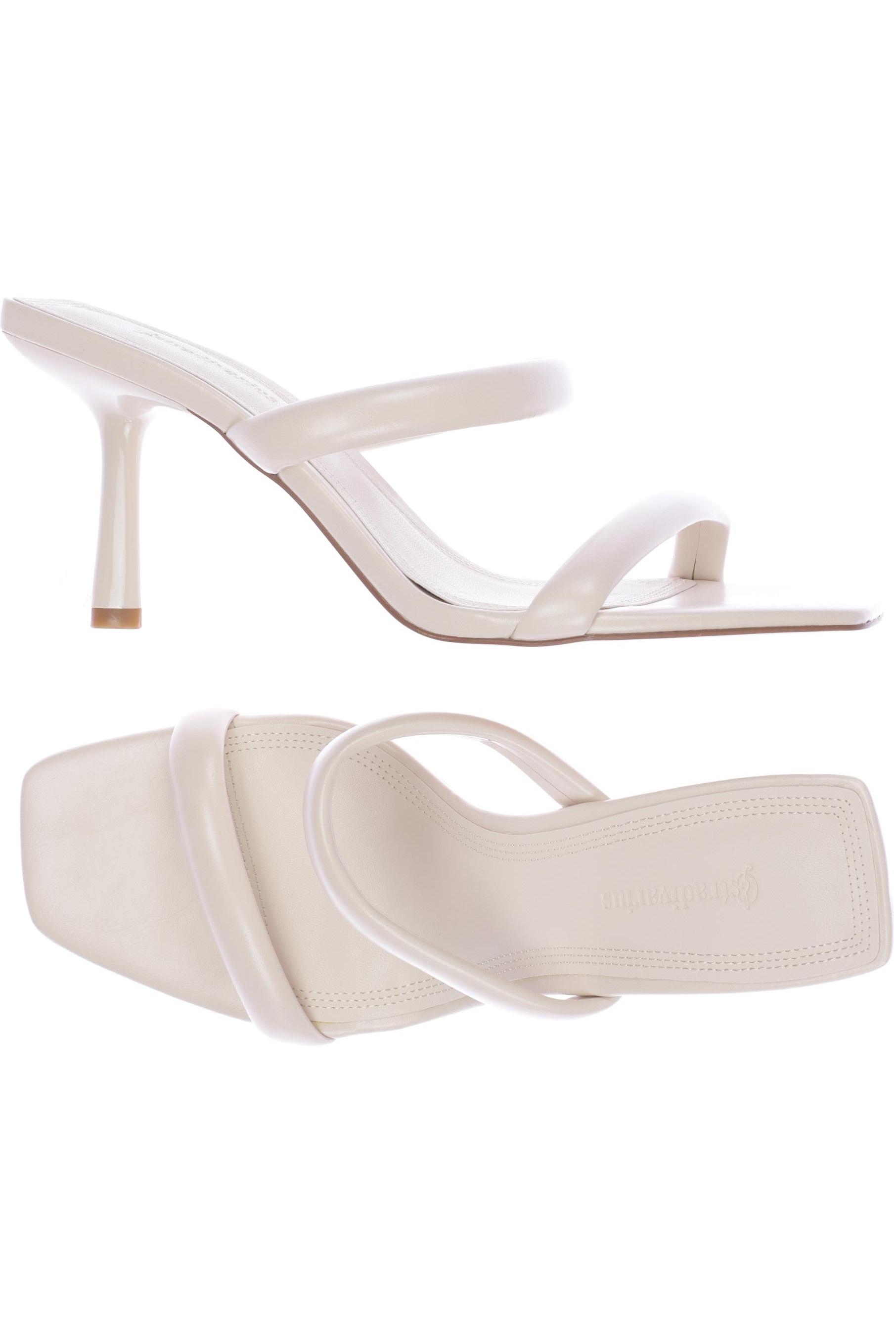 

Stradivarius Damen Sandale, cremeweiß