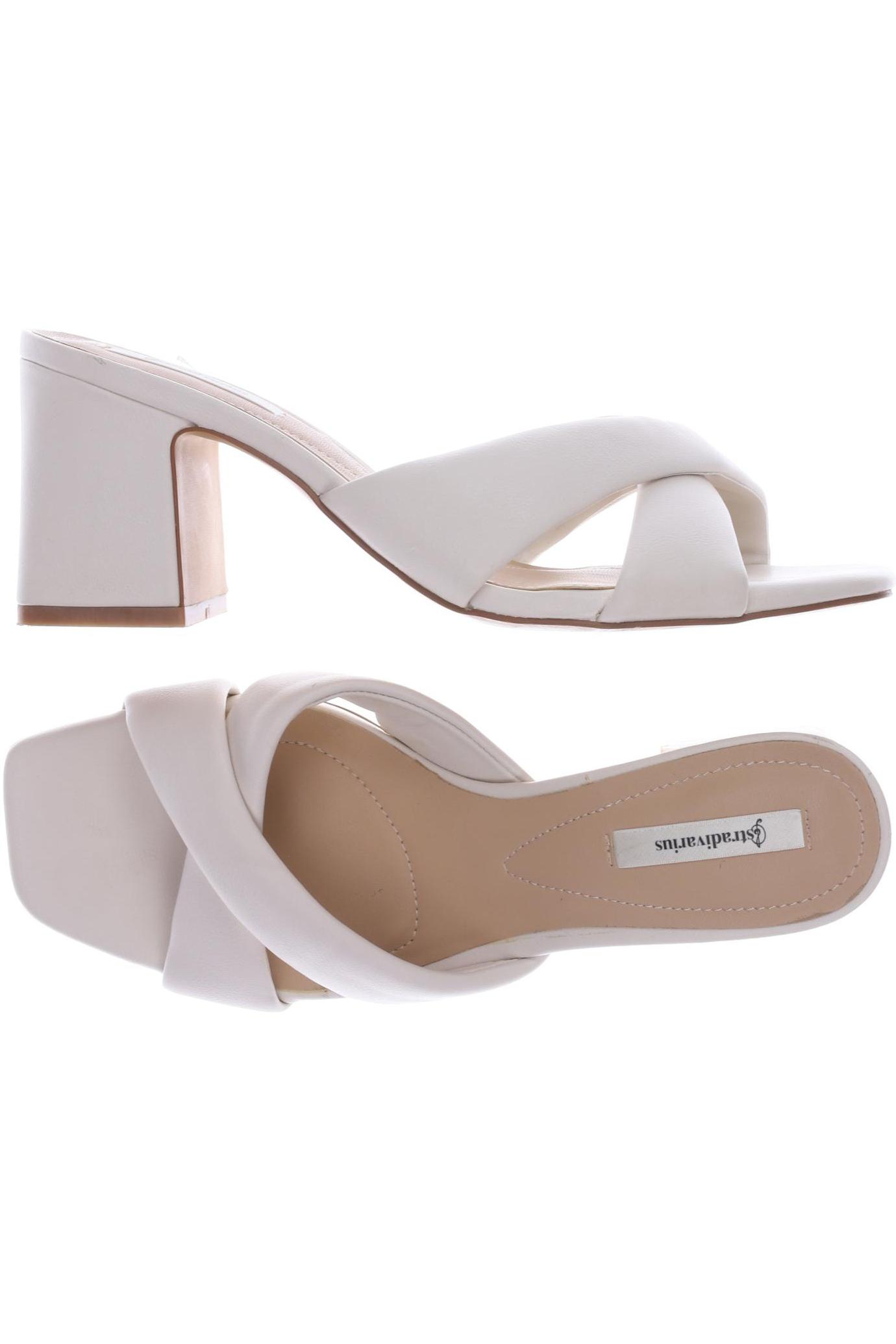 

Stradivarius Damen Sandale, cremeweiß