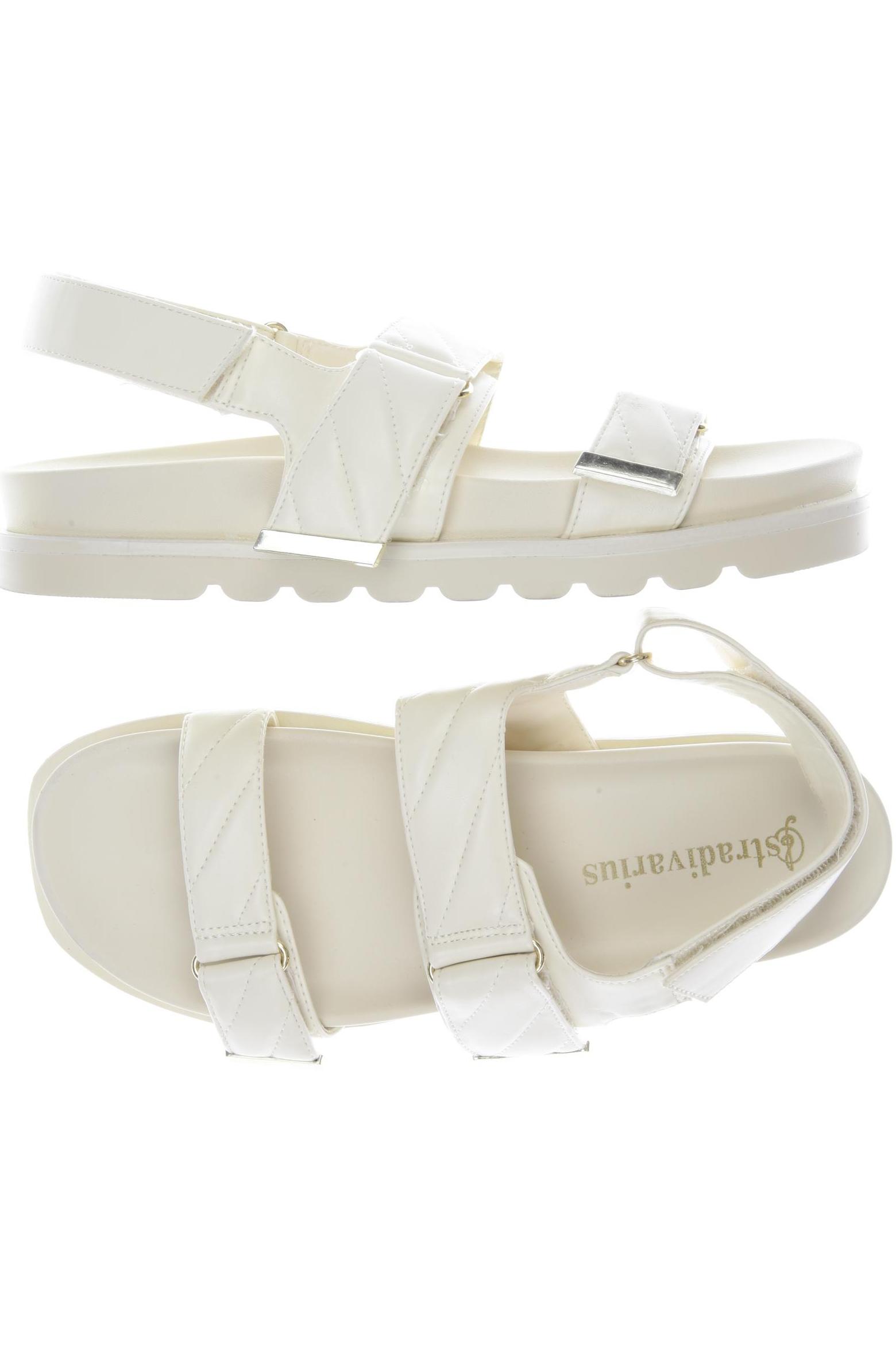 

Stradivarius Damen Sandale, cremeweiß