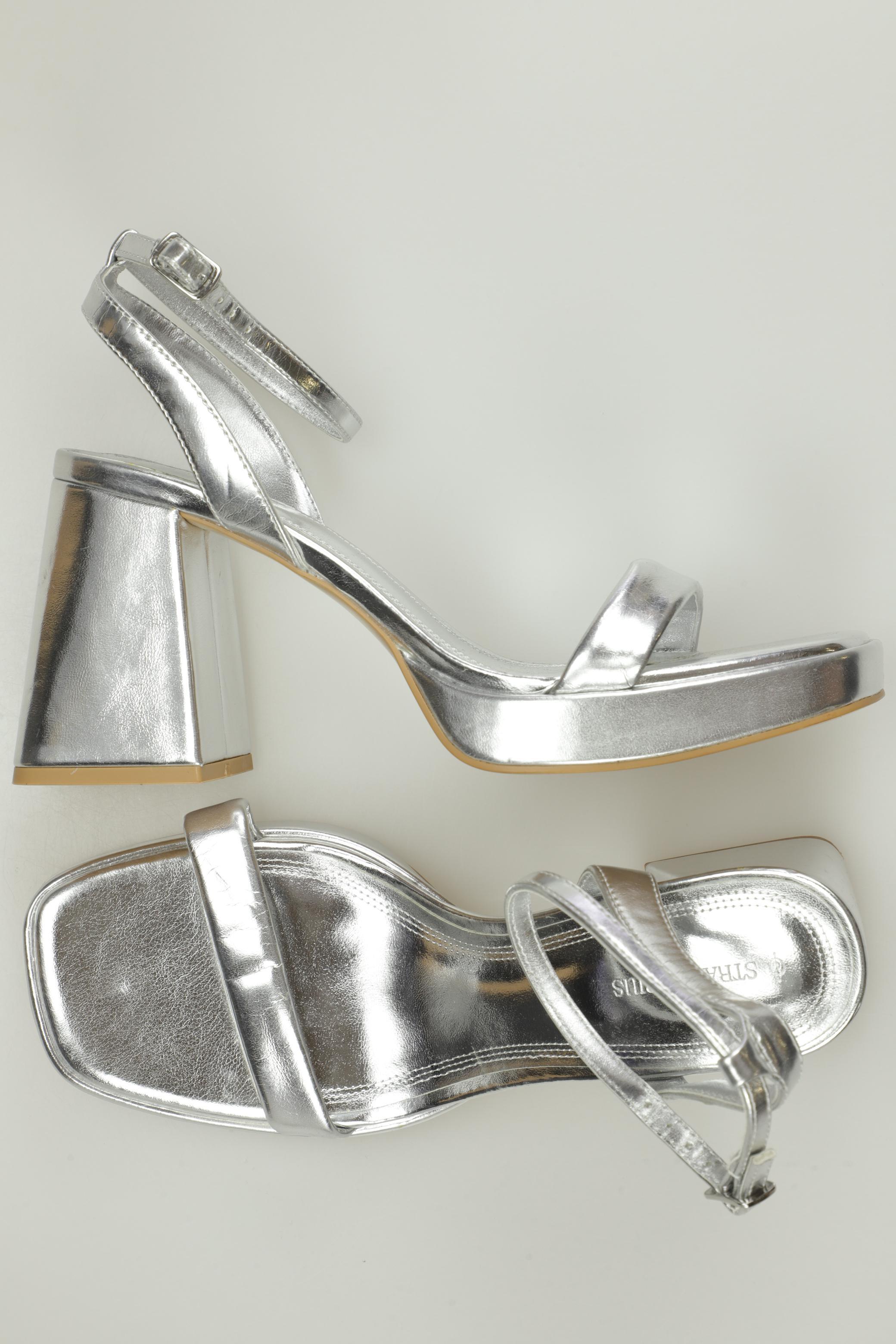 

Stradivarius Damen Sandale, silber, Gr. 39