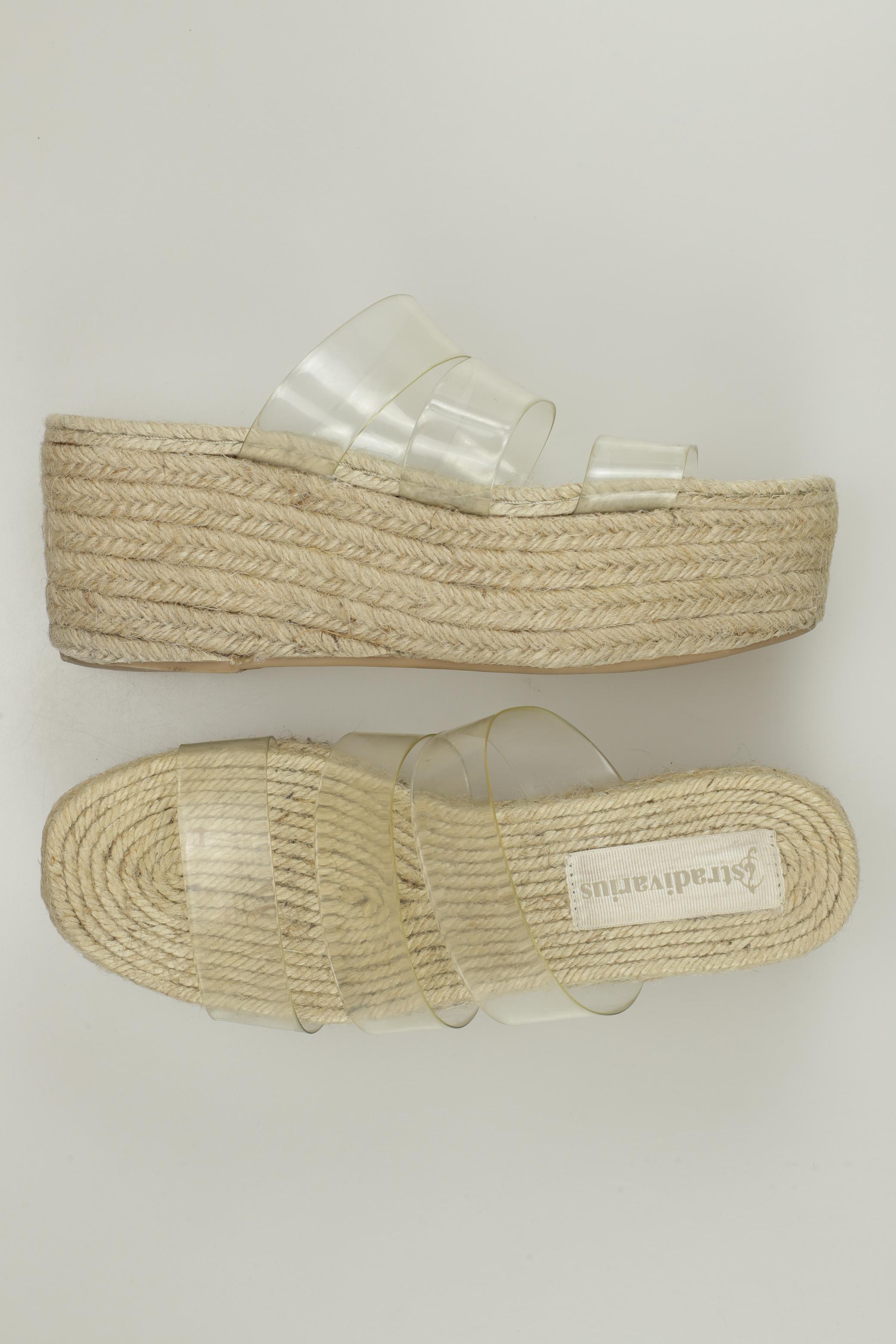 

Stradivarius Damen Sandale, cremeweiß