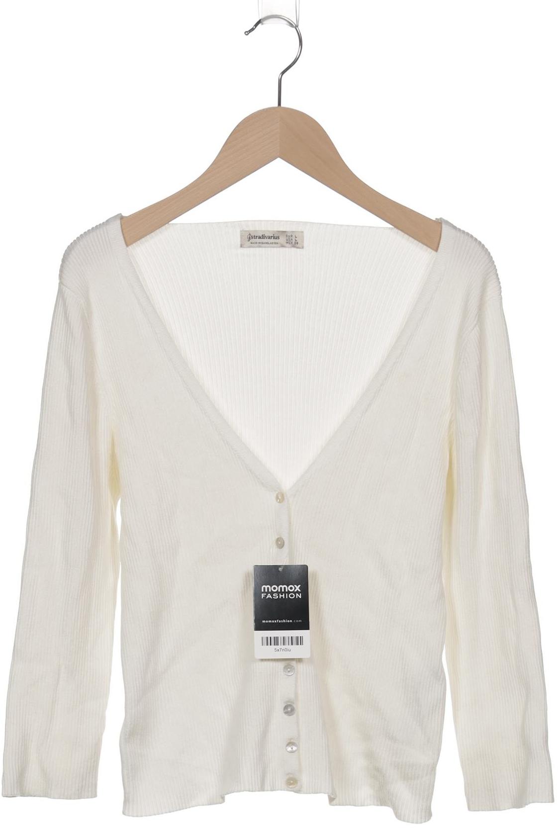 

Stradivarius Damen Strickjacke, weiß, Gr. 42