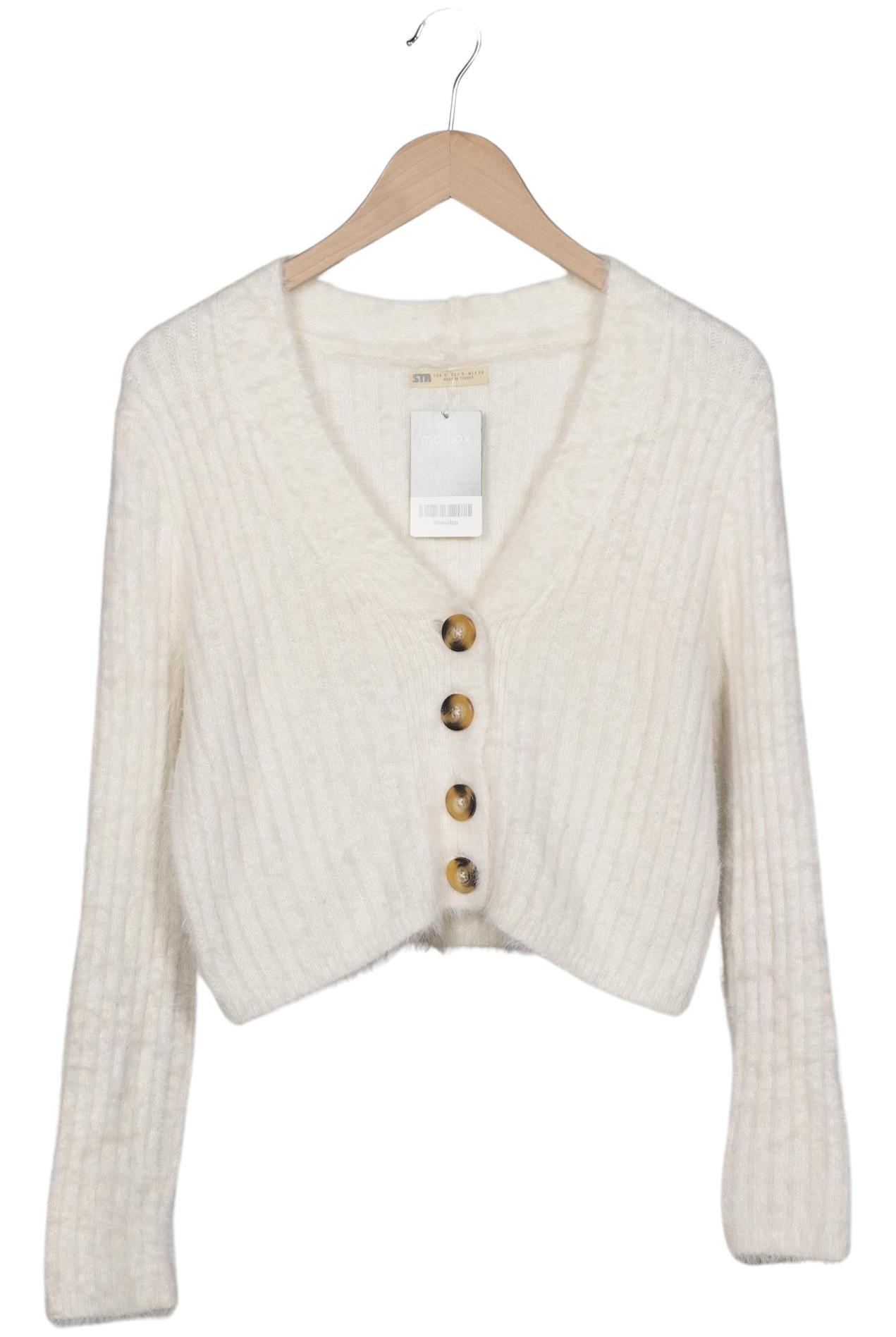 

Stradivarius Damen Strickjacke, cremeweiß, Gr. 36