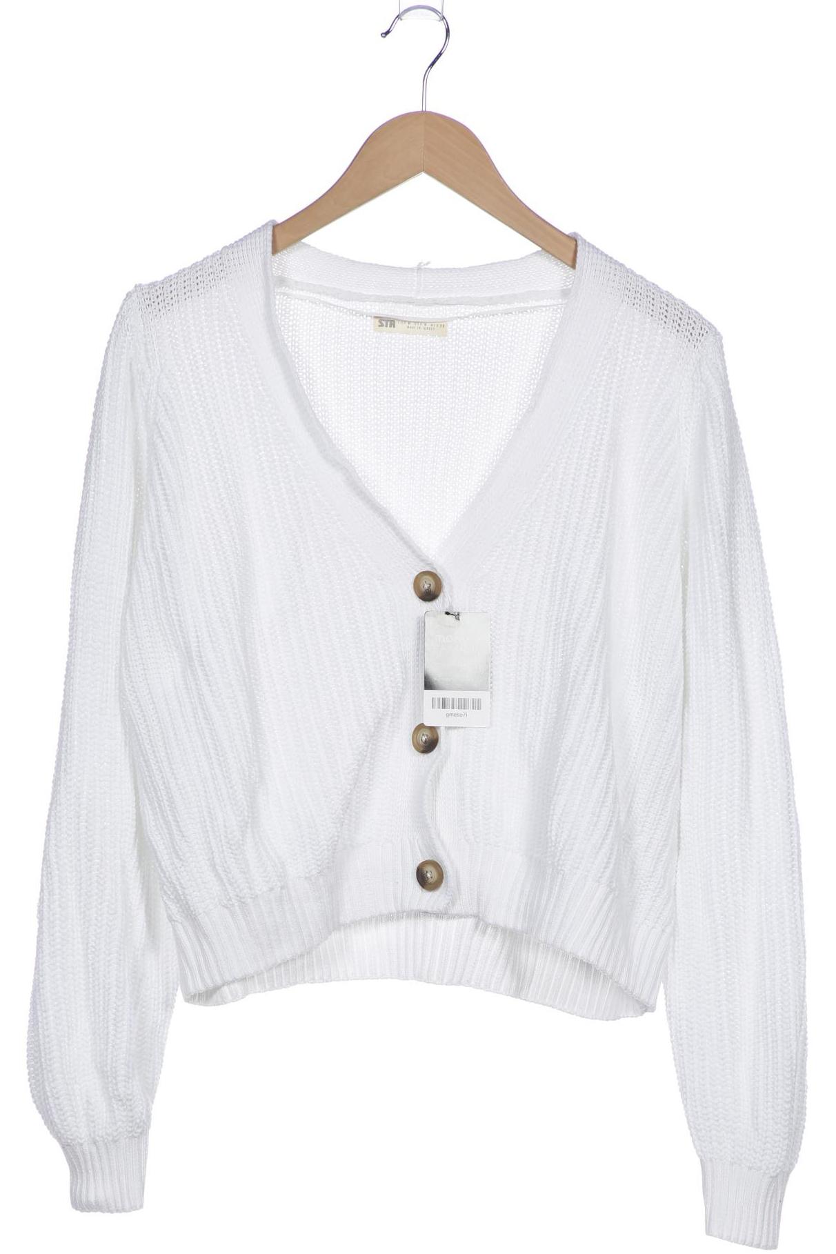 

Stradivarius Damen Strickjacke, weiß, Gr. 38