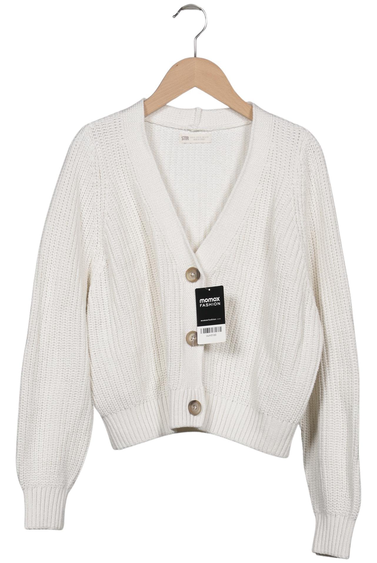 

Stradivarius Damen Strickjacke, weiß, Gr. 36