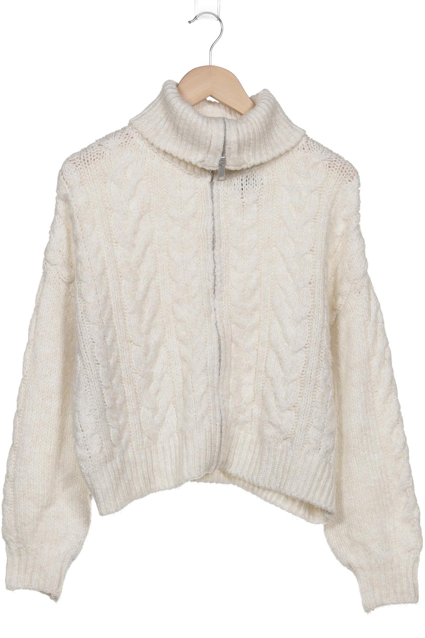 

Stradivarius Damen Strickjacke, weiß, Gr. 36