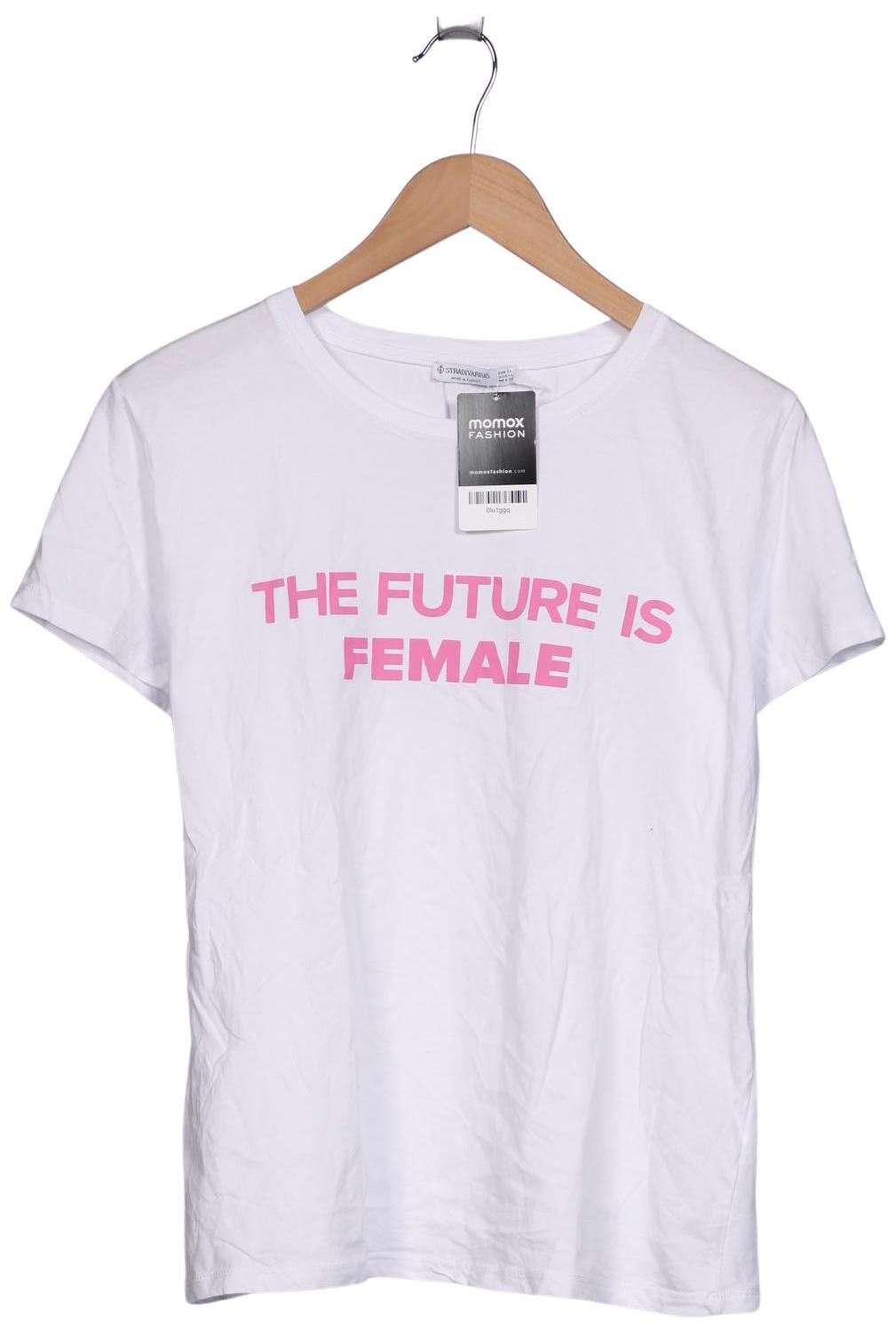

Stradivarius Damen T-Shirt, weiß, Gr. 44