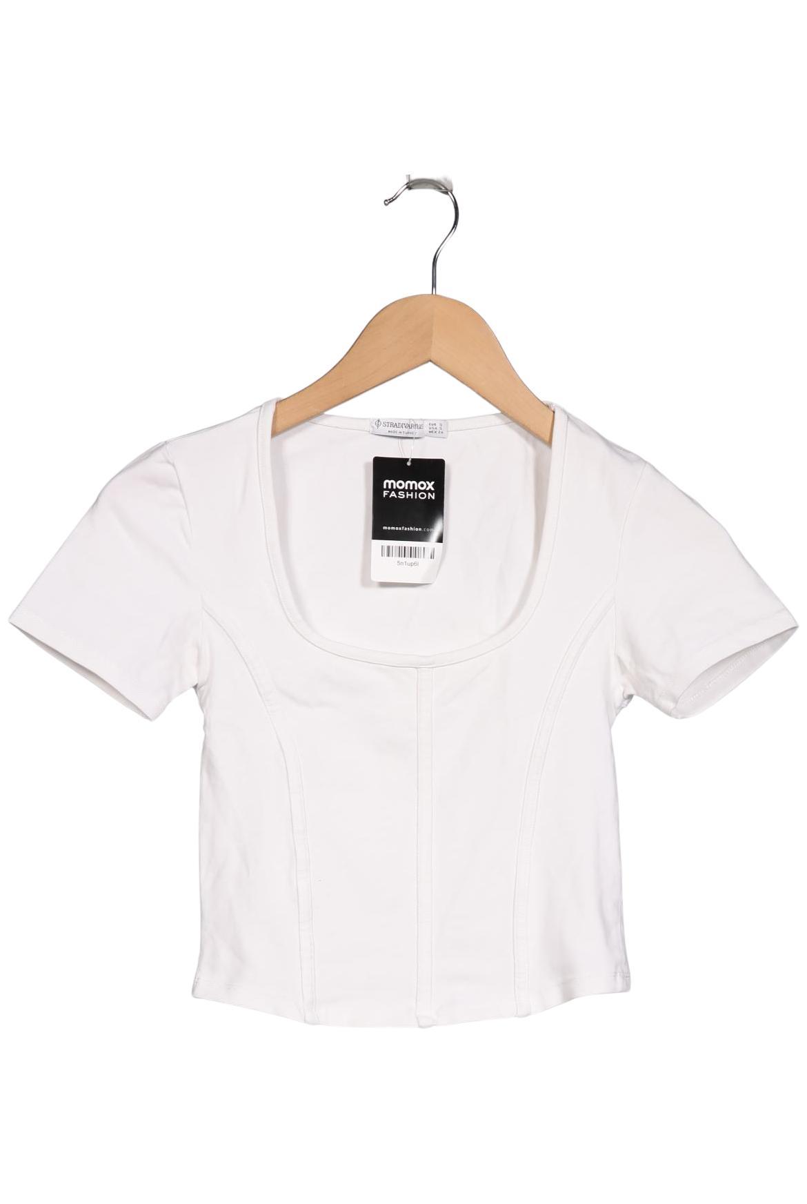 

Stradivarius Damen T-Shirt, weiß, Gr. 36