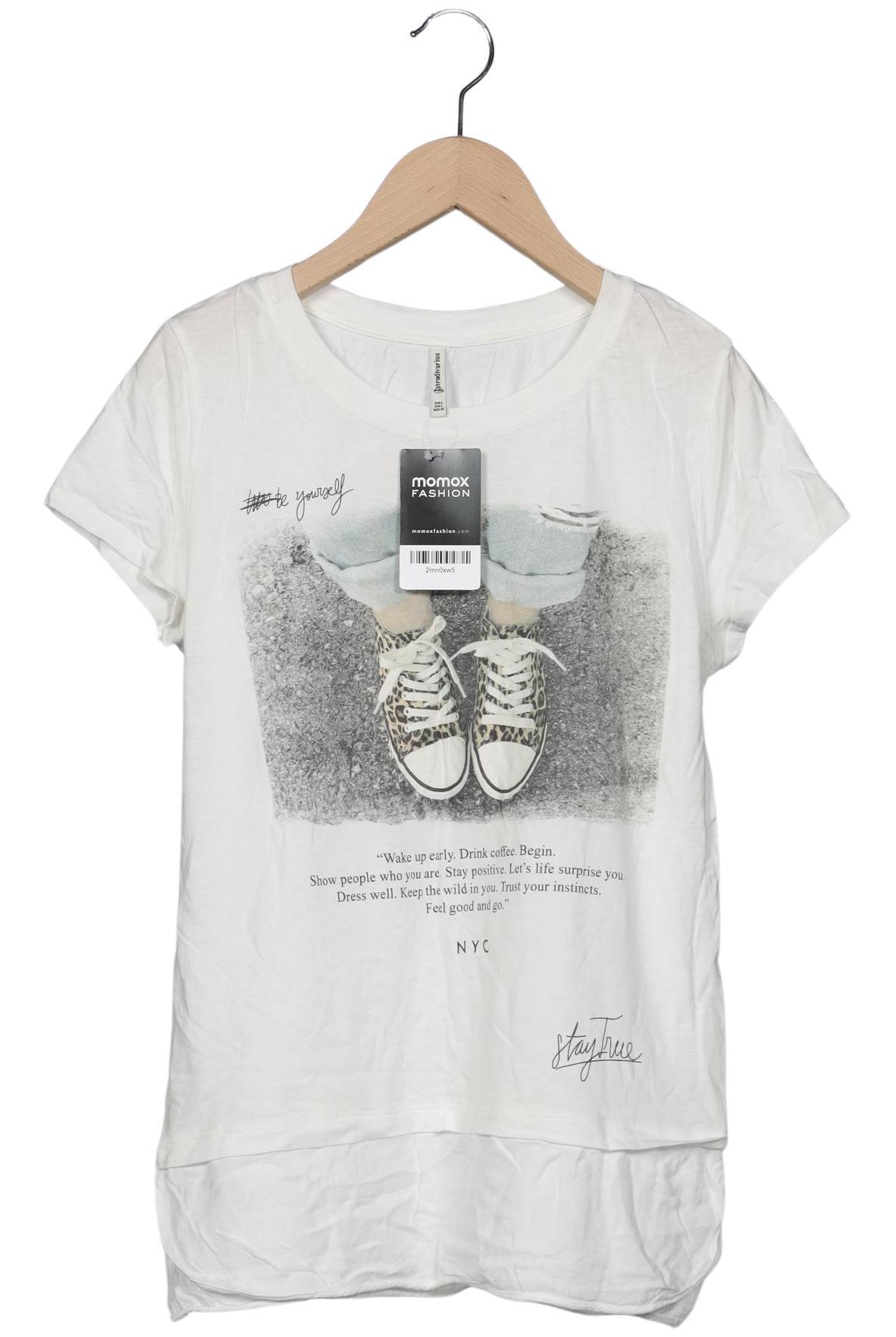 

Stradivarius Damen T-Shirt, weiß, Gr. 42