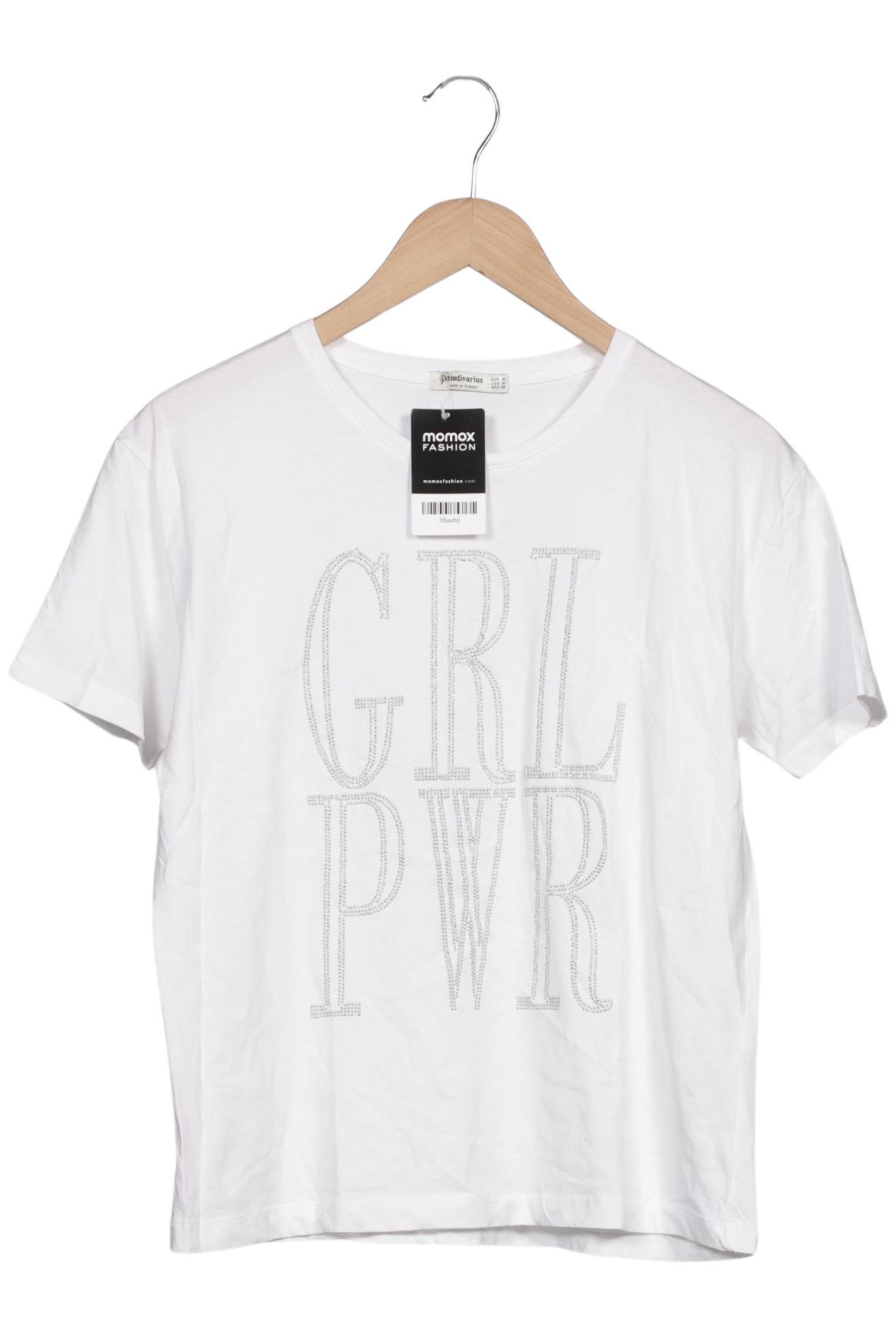 

Stradivarius Damen T-Shirt, weiß, Gr. 38