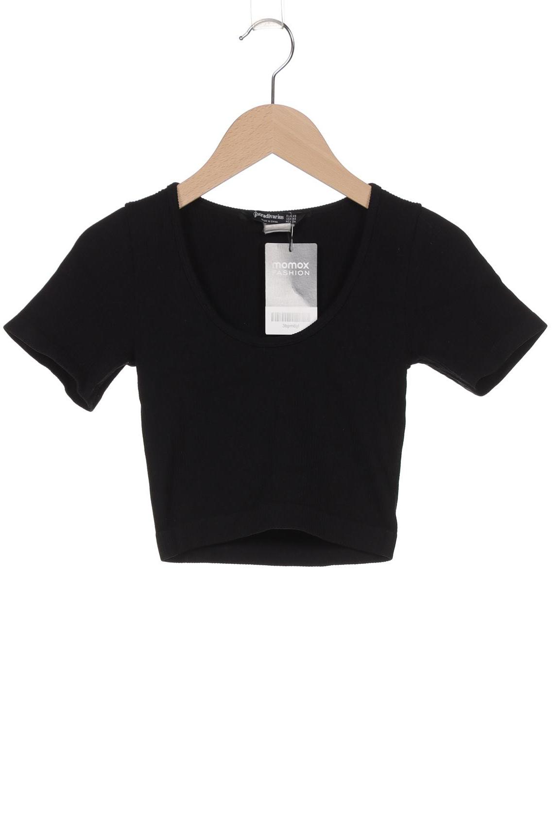 

Stradivarius Damen T-Shirt, schwarz, Gr. 34