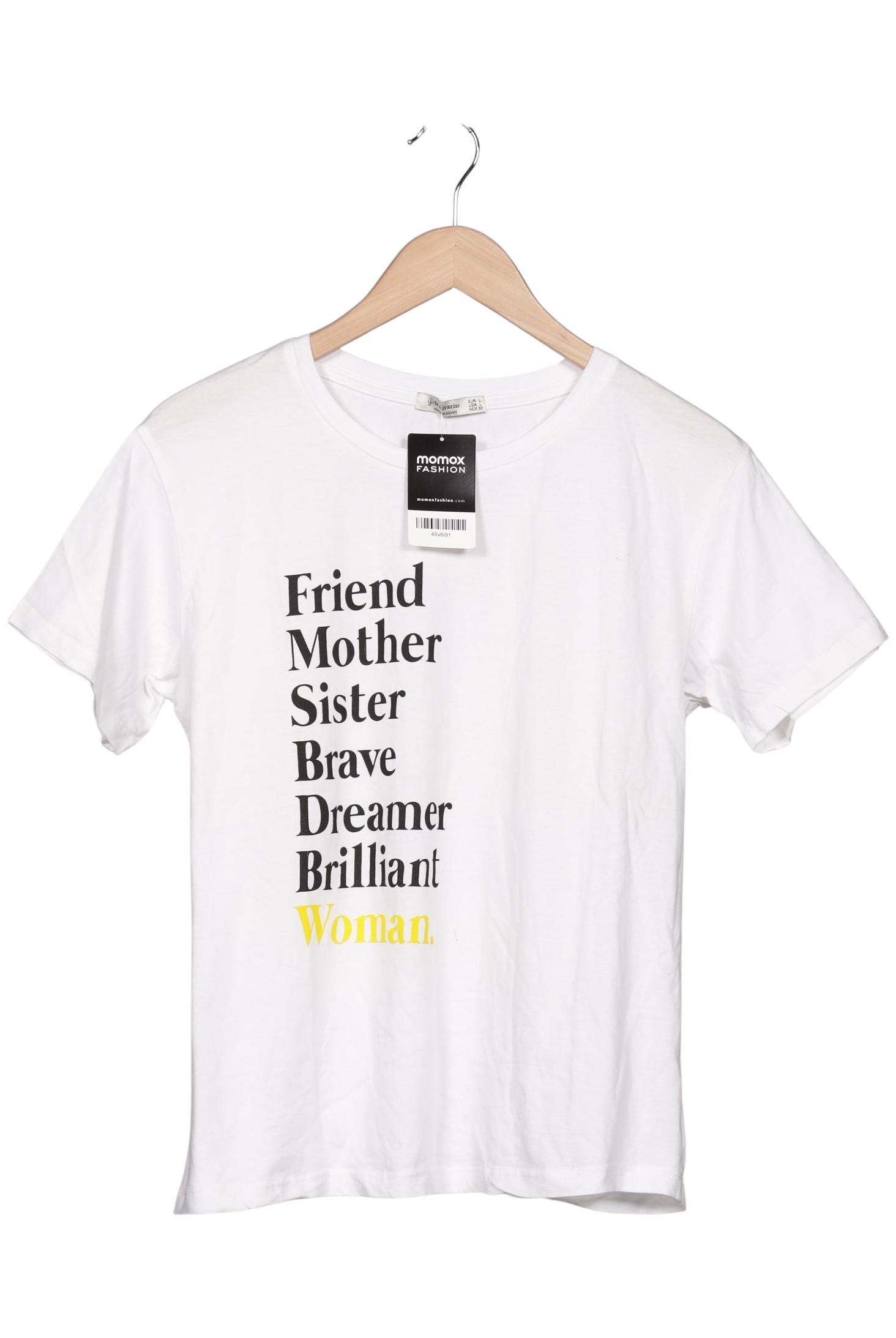 

Stradivarius Damen T-Shirt, weiß, Gr. 42