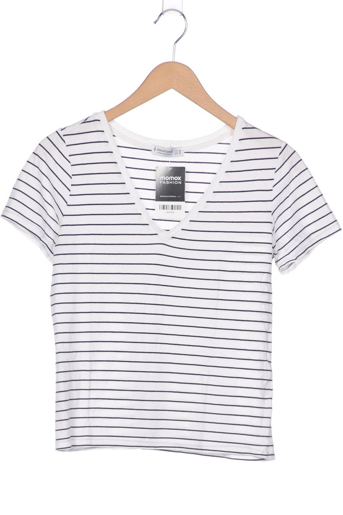 

Stradivarius Damen T-Shirt, weiß, Gr. 34