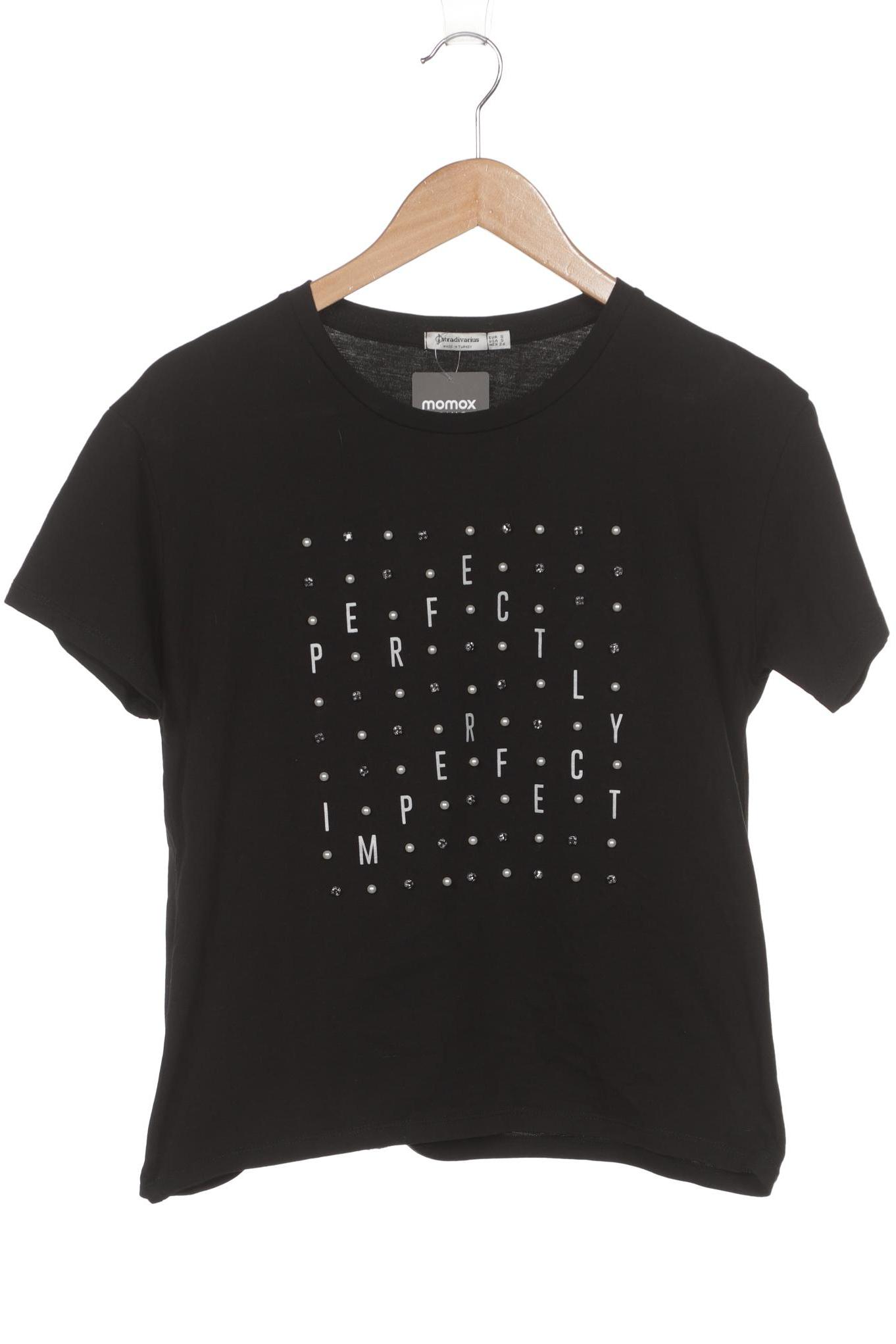 

Stradivarius Damen T-Shirt, schwarz, Gr. 36