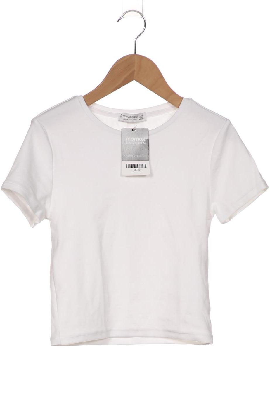 

Stradivarius Damen T-Shirt, weiß, Gr. 36