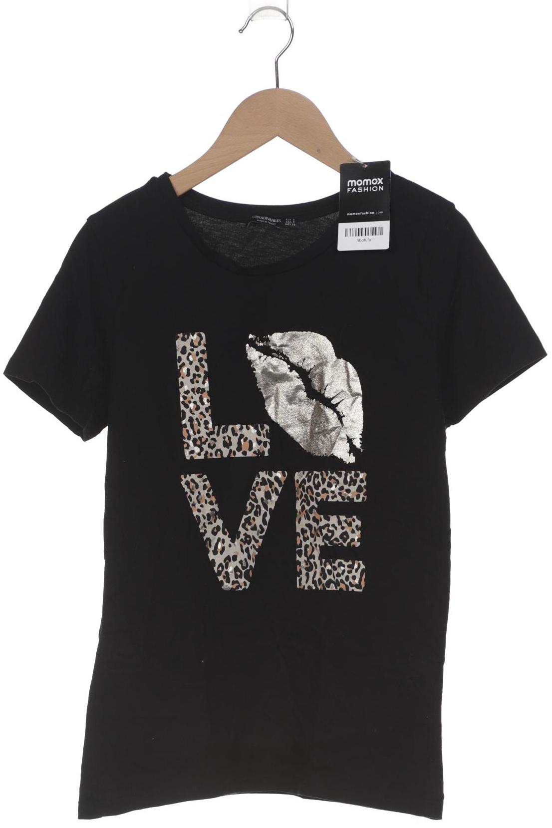 

Stradivarius Damen T-Shirt, schwarz, Gr. 36