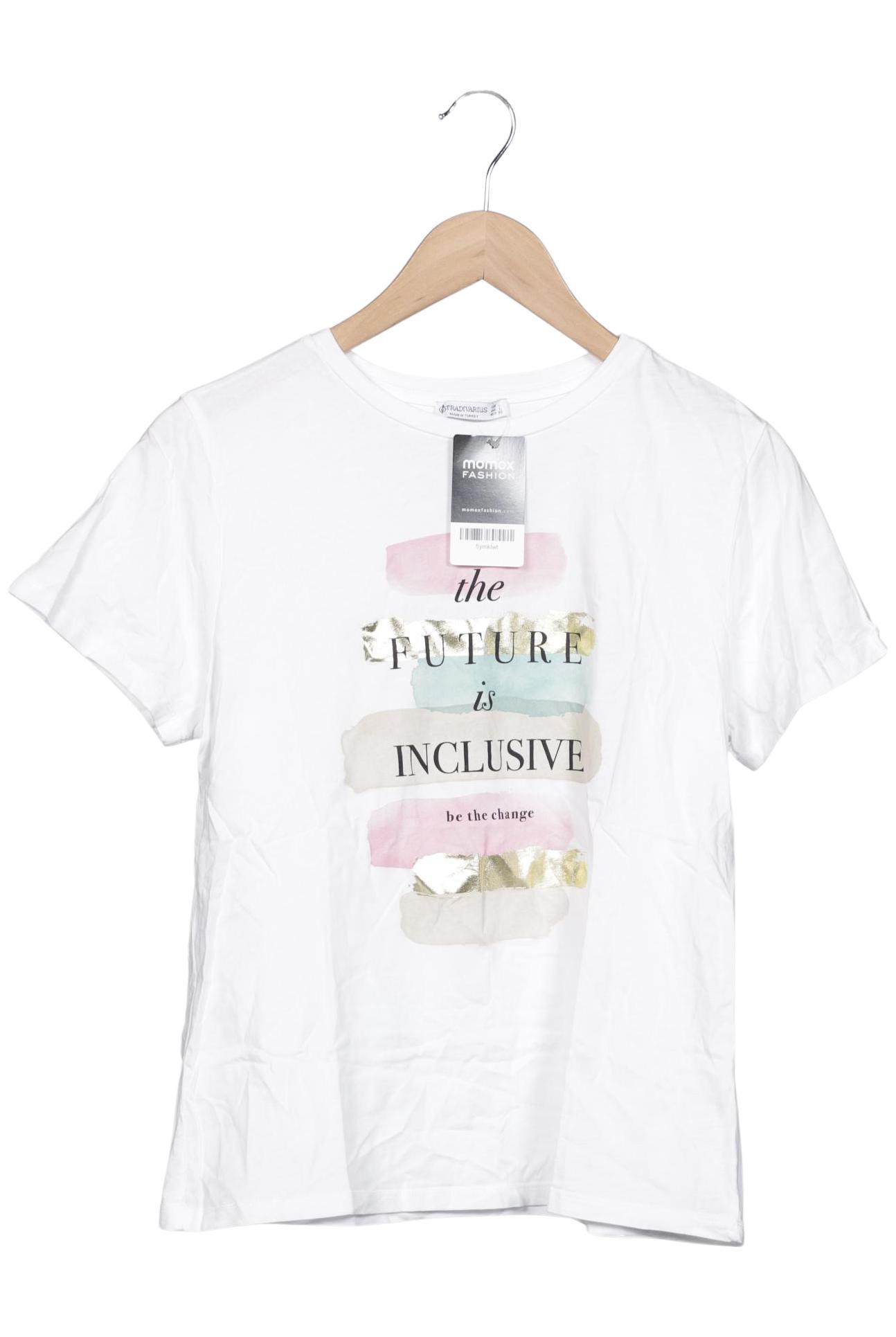 

Stradivarius Damen T-Shirt, weiß, Gr. 42