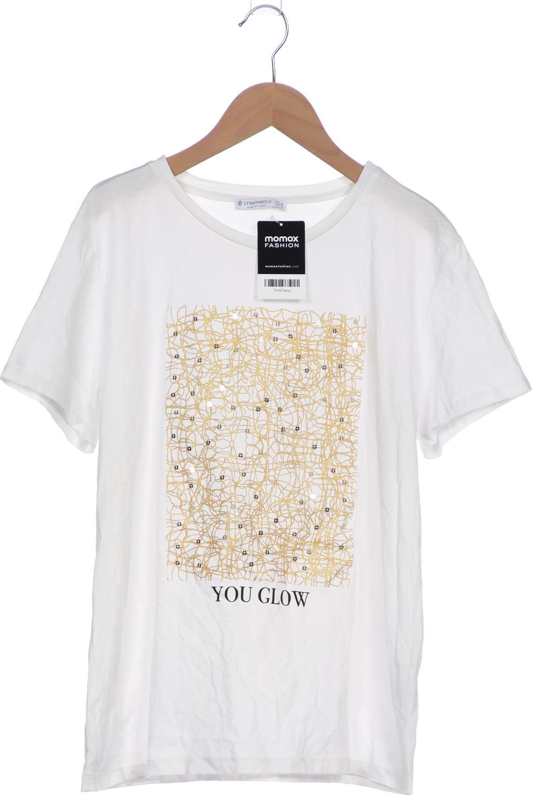 

Stradivarius Damen T-Shirt, weiß, Gr. 44