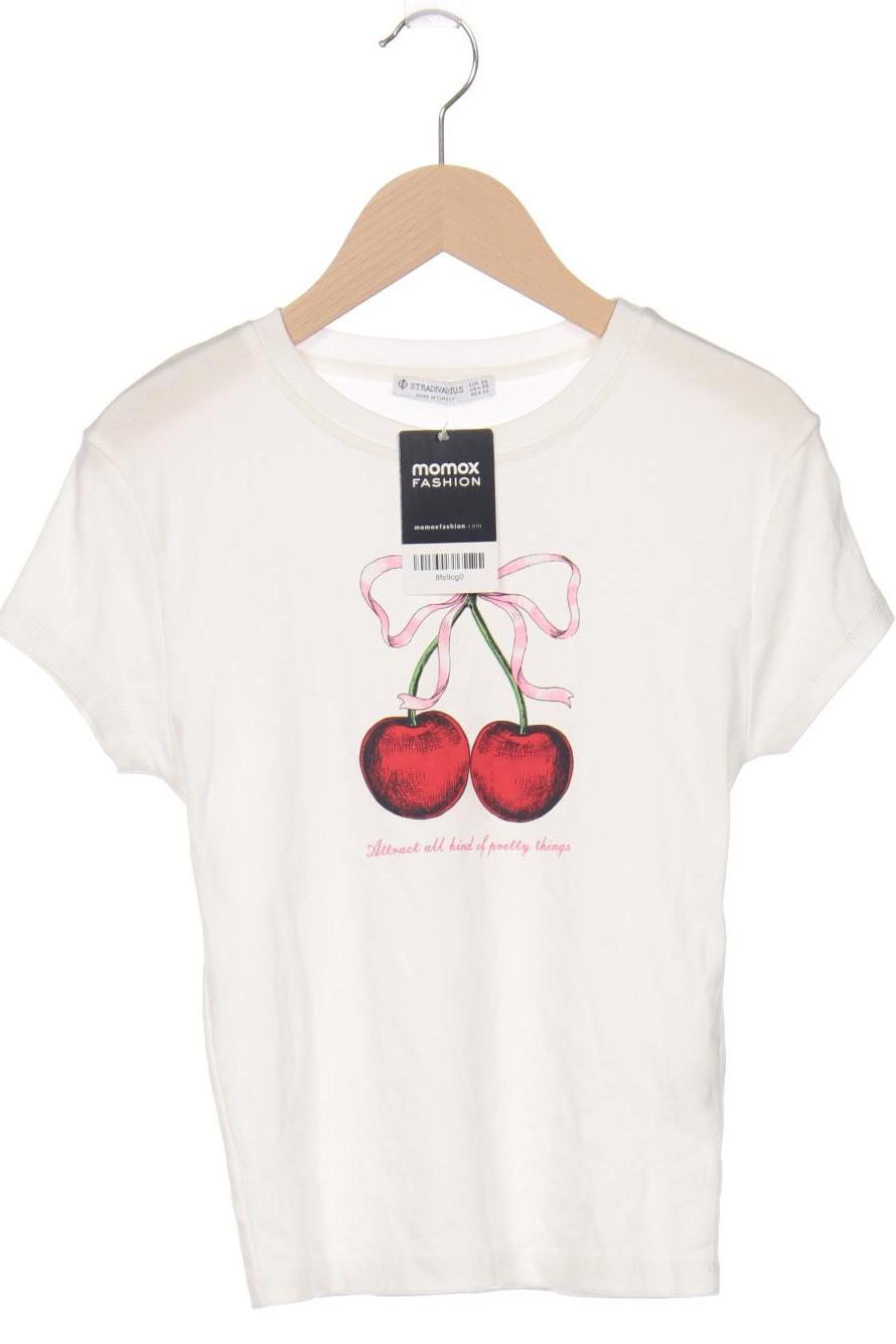 

Stradivarius Damen T-Shirt, weiß, Gr. 34