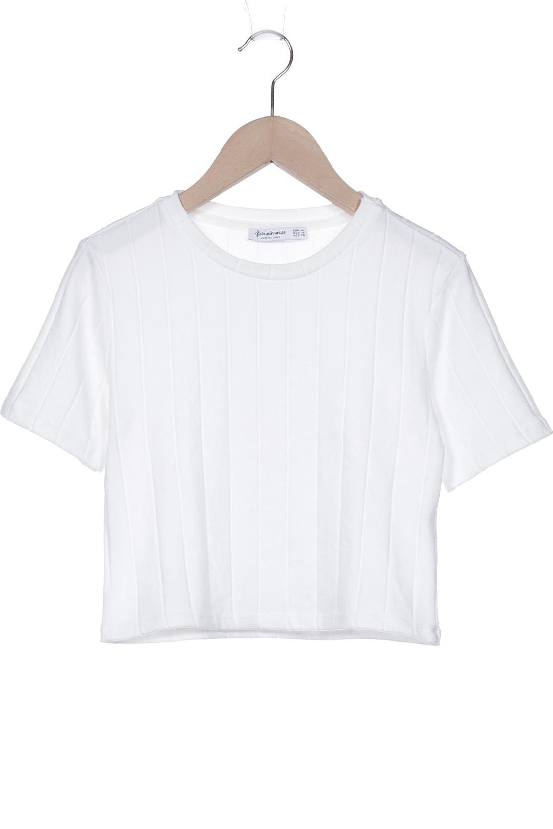 

Stradivarius Damen T-Shirt, weiß, Gr. 38