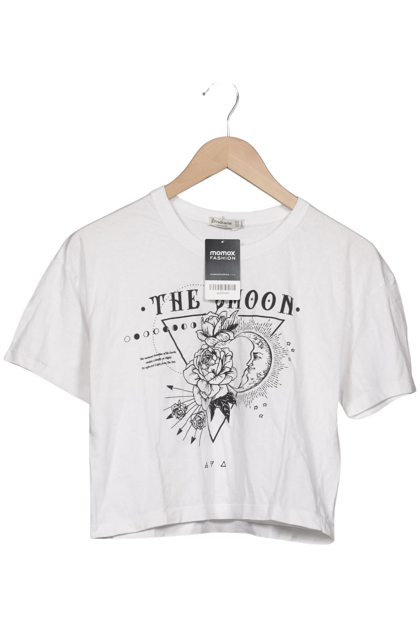 

Stradivarius Damen T-Shirt, weiß, Gr. 38