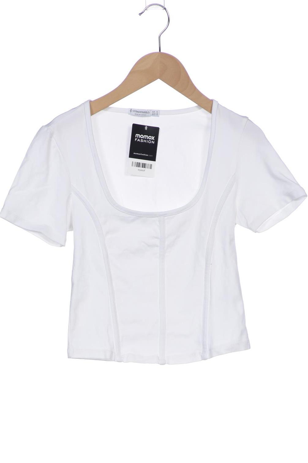 

Stradivarius Damen T-Shirt, weiß, Gr. 38