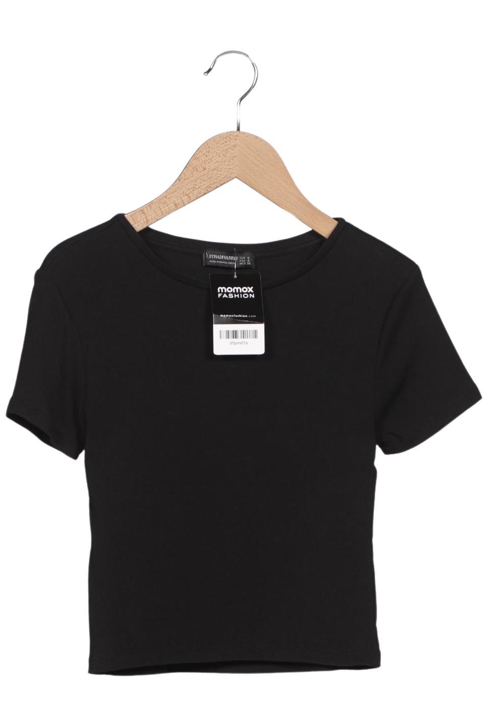 

Stradivarius Damen T-Shirt, schwarz, Gr. 36