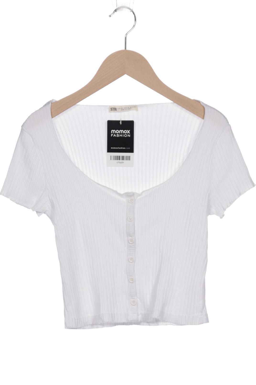 

Stradivarius Damen T-Shirt, weiß, Gr. 38