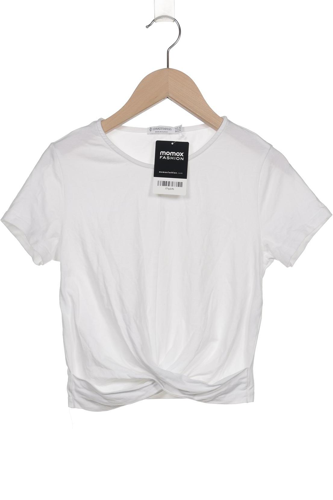 

Stradivarius Damen T-Shirt, weiß, Gr. 34