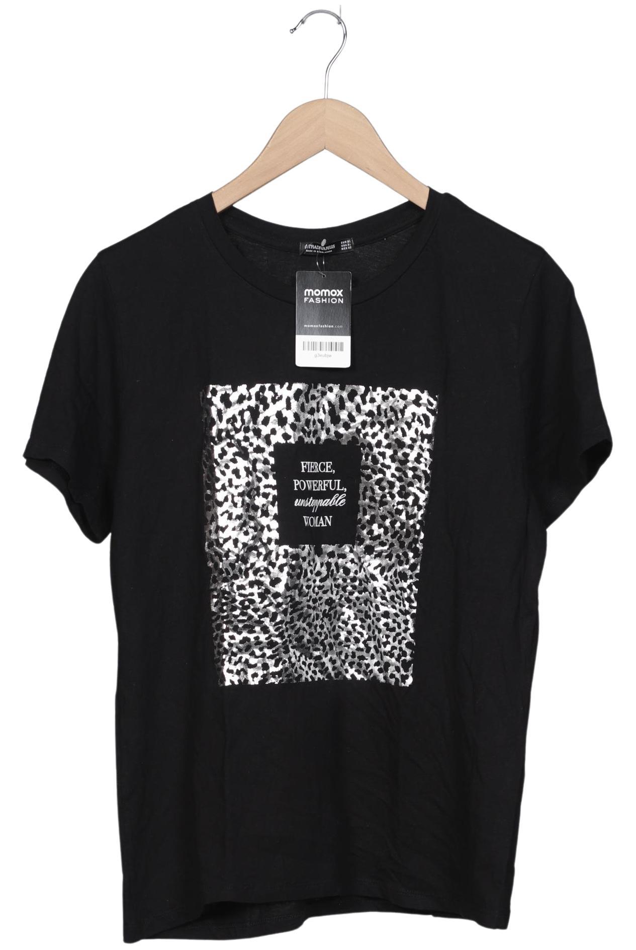 

Stradivarius Damen T-Shirt, schwarz, Gr. 44