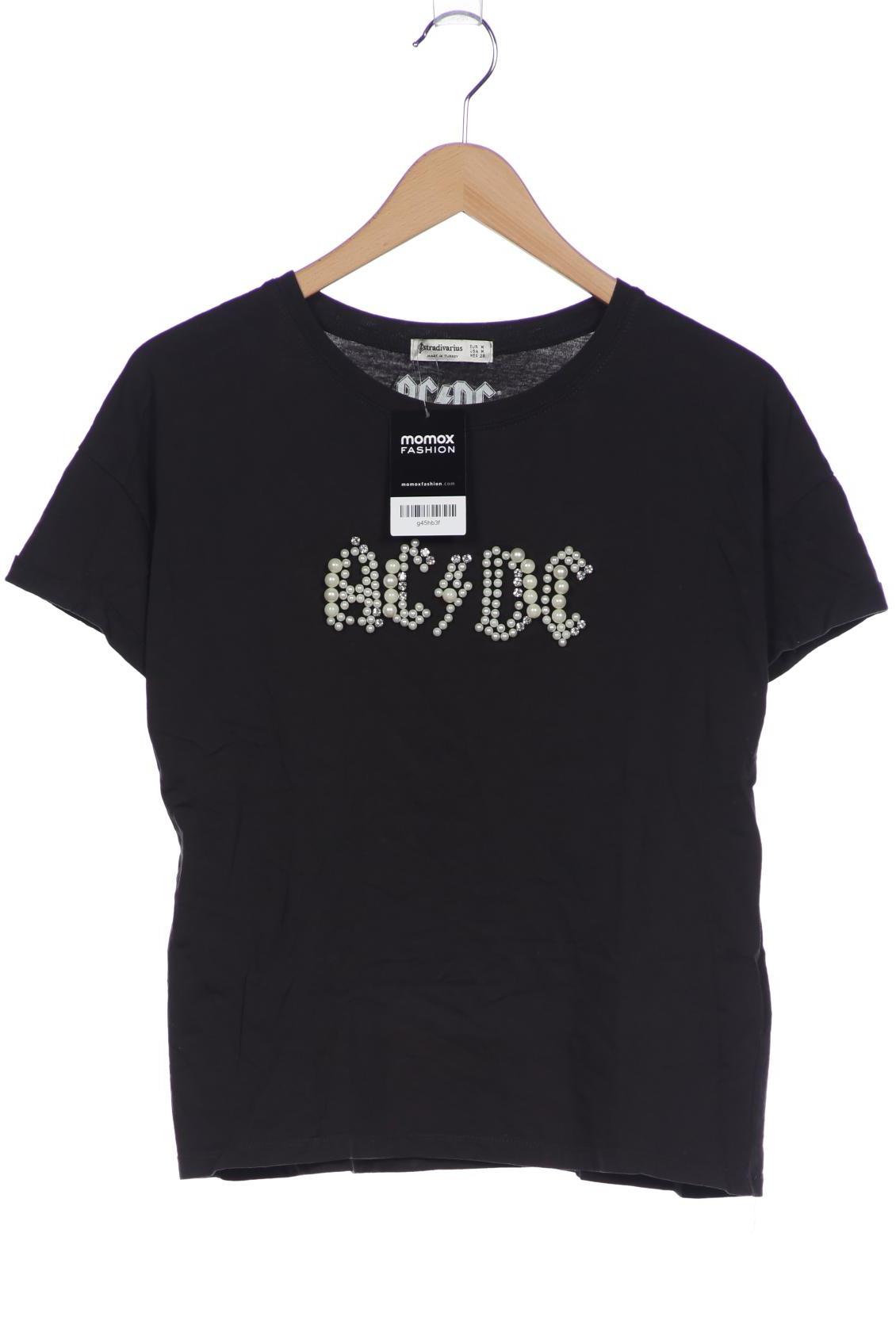 

Stradivarius Damen T-Shirt, schwarz, Gr. 38