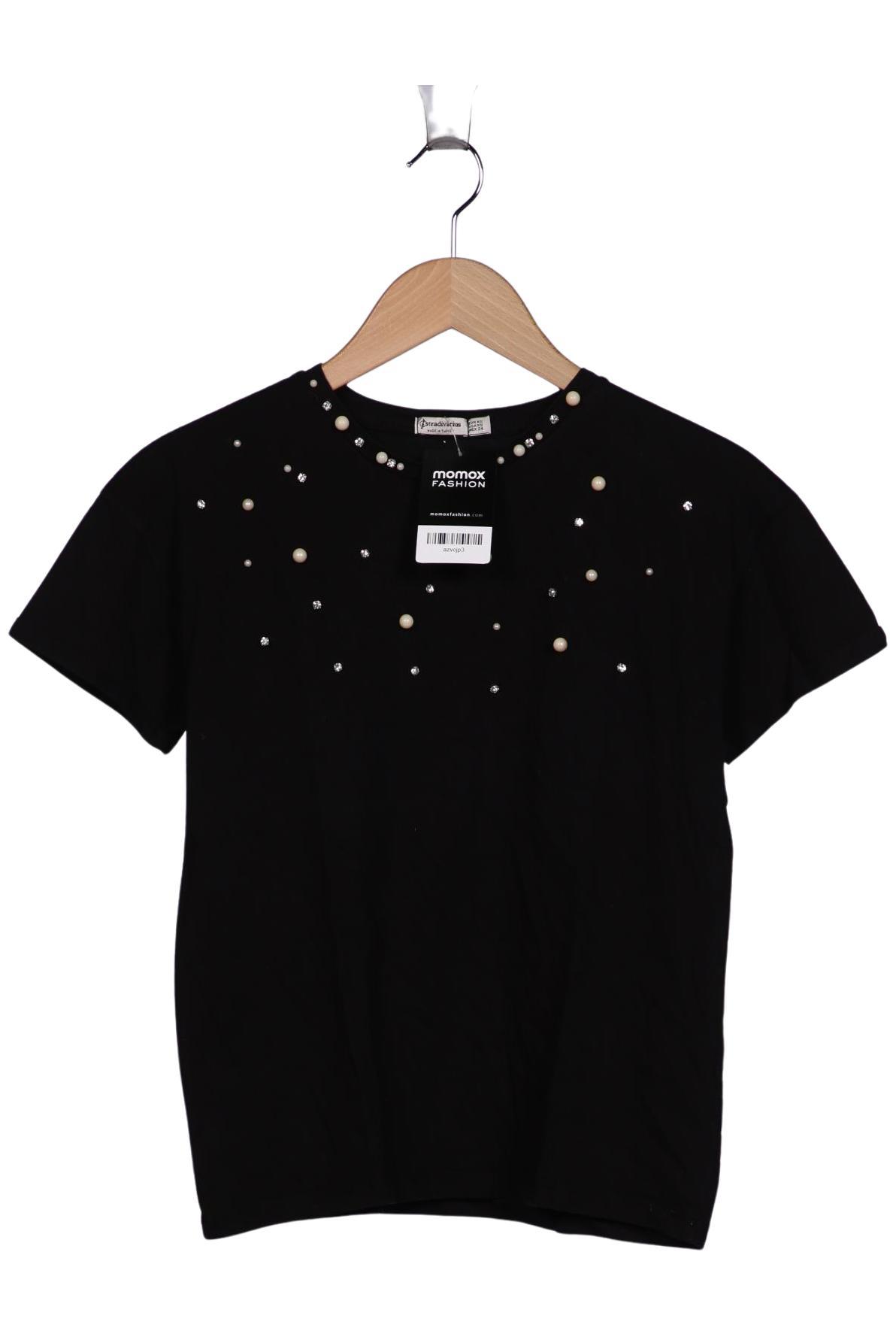 

Stradivarius Damen T-Shirt, schwarz, Gr. 34