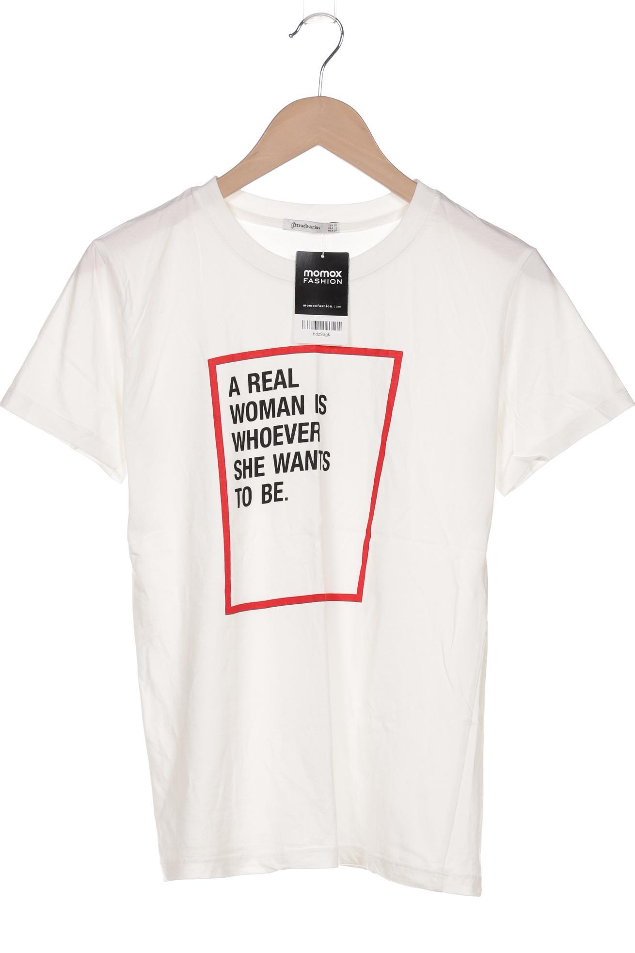 

Stradivarius Damen T-Shirt, cremeweiß, Gr. 38