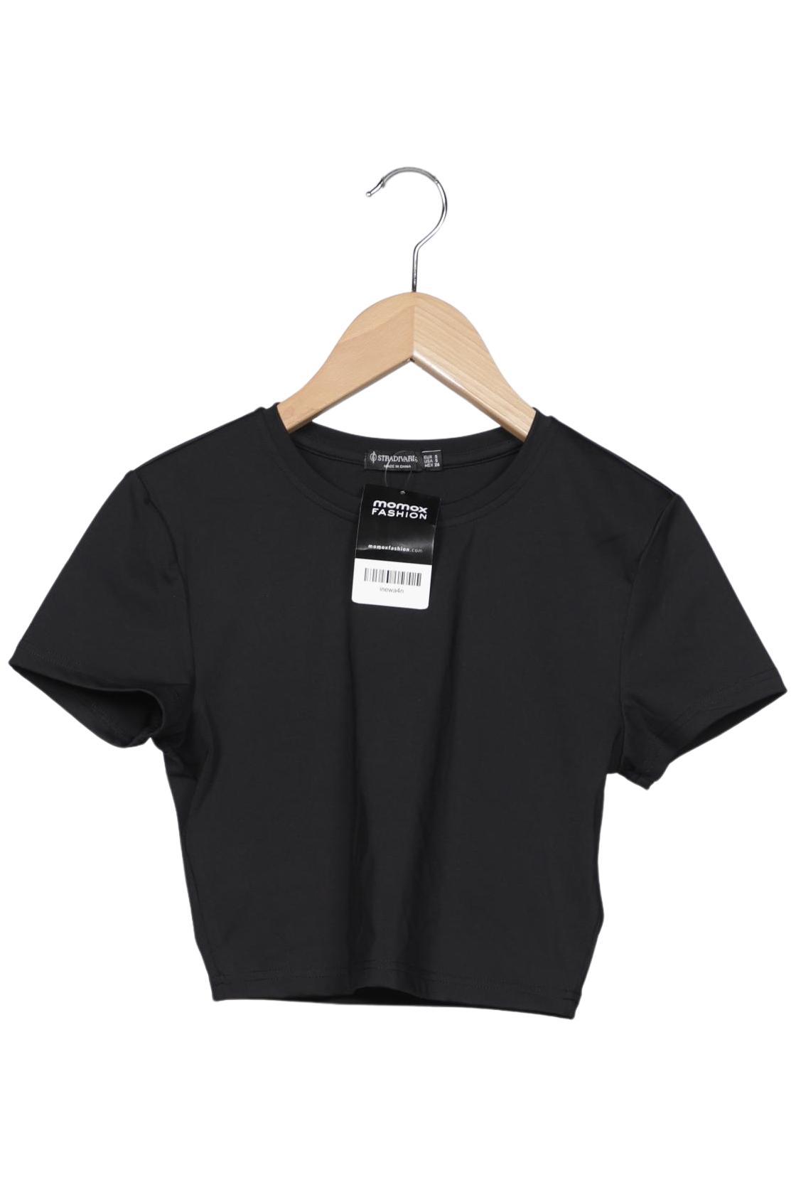 

Stradivarius Damen T-Shirt, schwarz, Gr. 36
