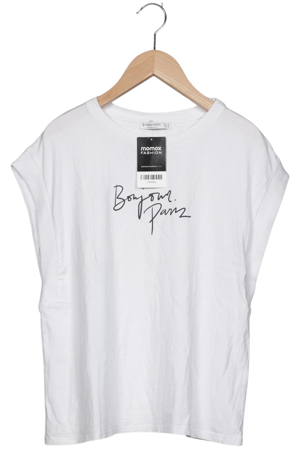 

Stradivarius Damen T-Shirt, weiß, Gr. 38