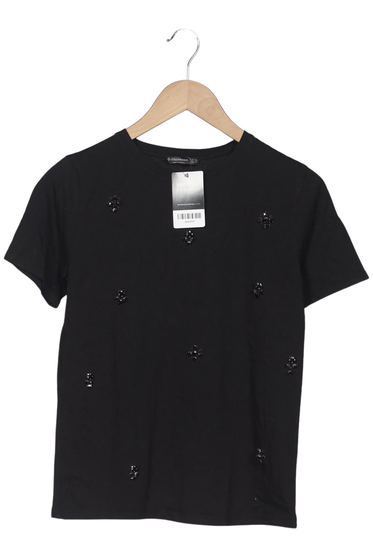 

Stradivarius Damen T-Shirt, schwarz, Gr. 38
