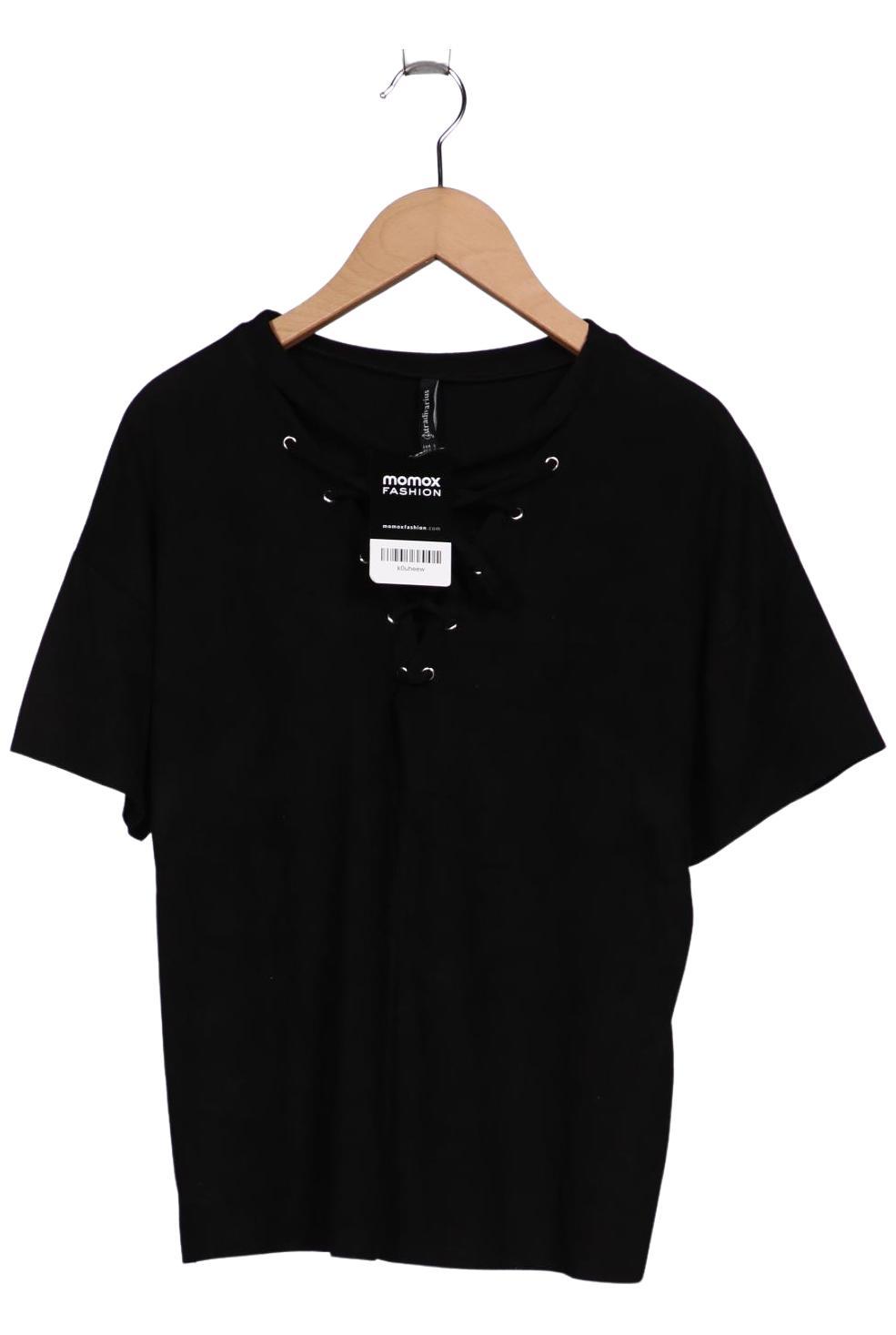 

Stradivarius Damen T-Shirt, schwarz, Gr. 36