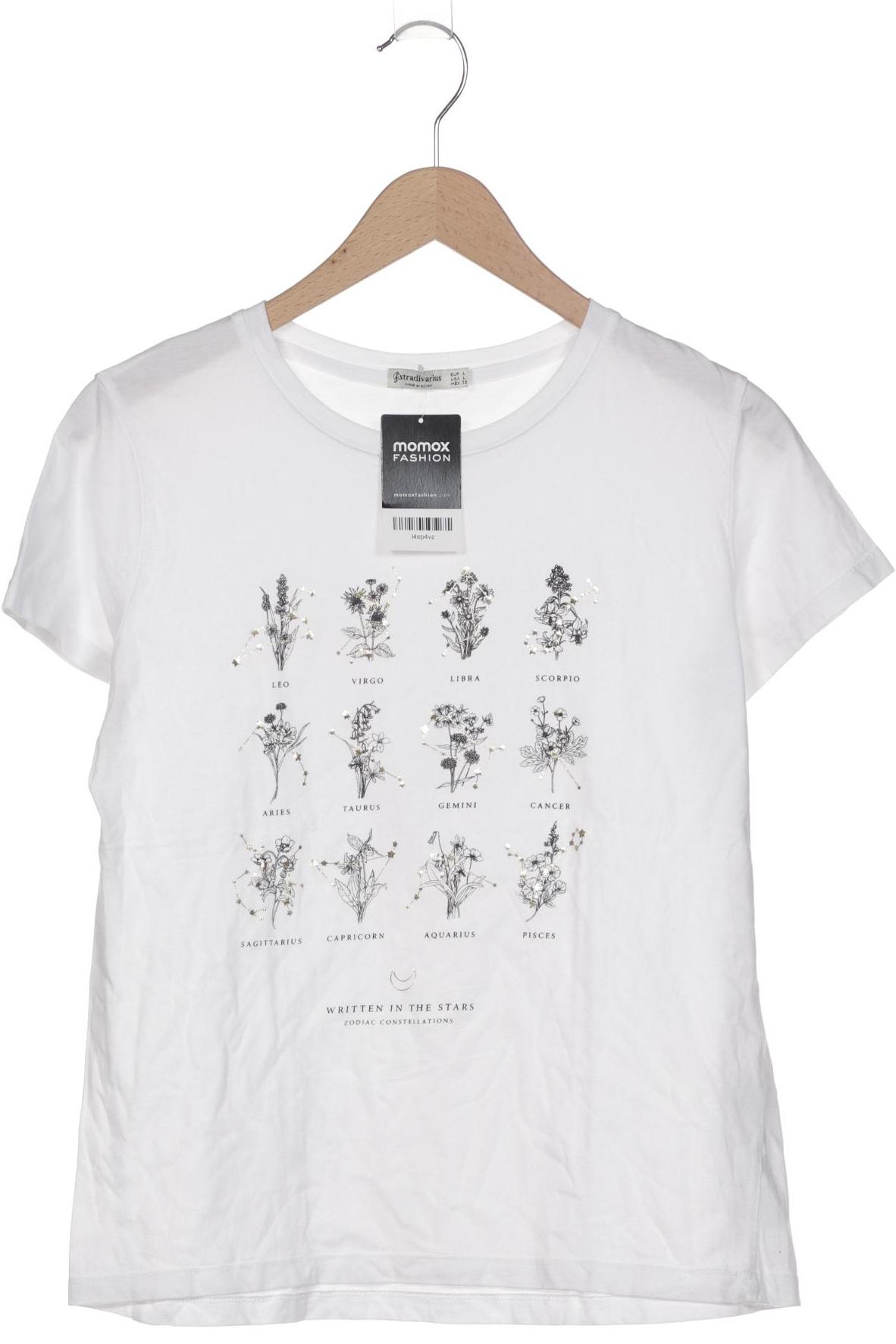 

Stradivarius Damen T-Shirt, weiß, Gr. 42