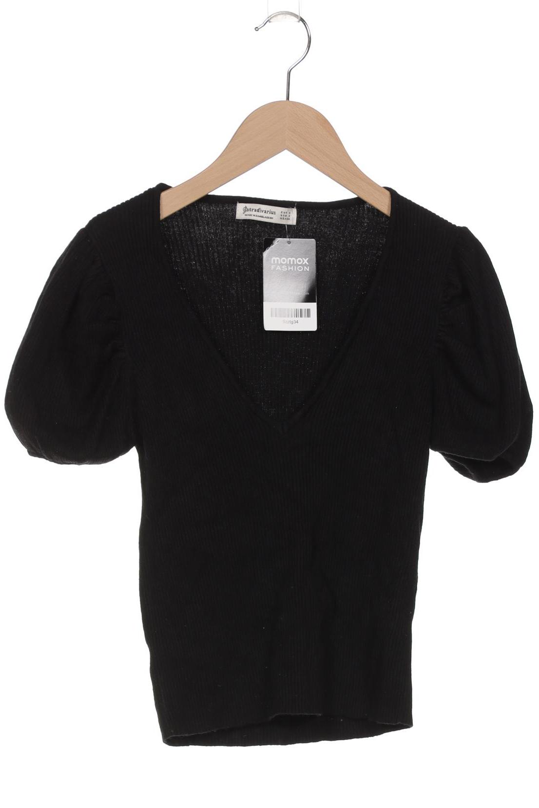 

Stradivarius Damen T-Shirt, schwarz, Gr. 36