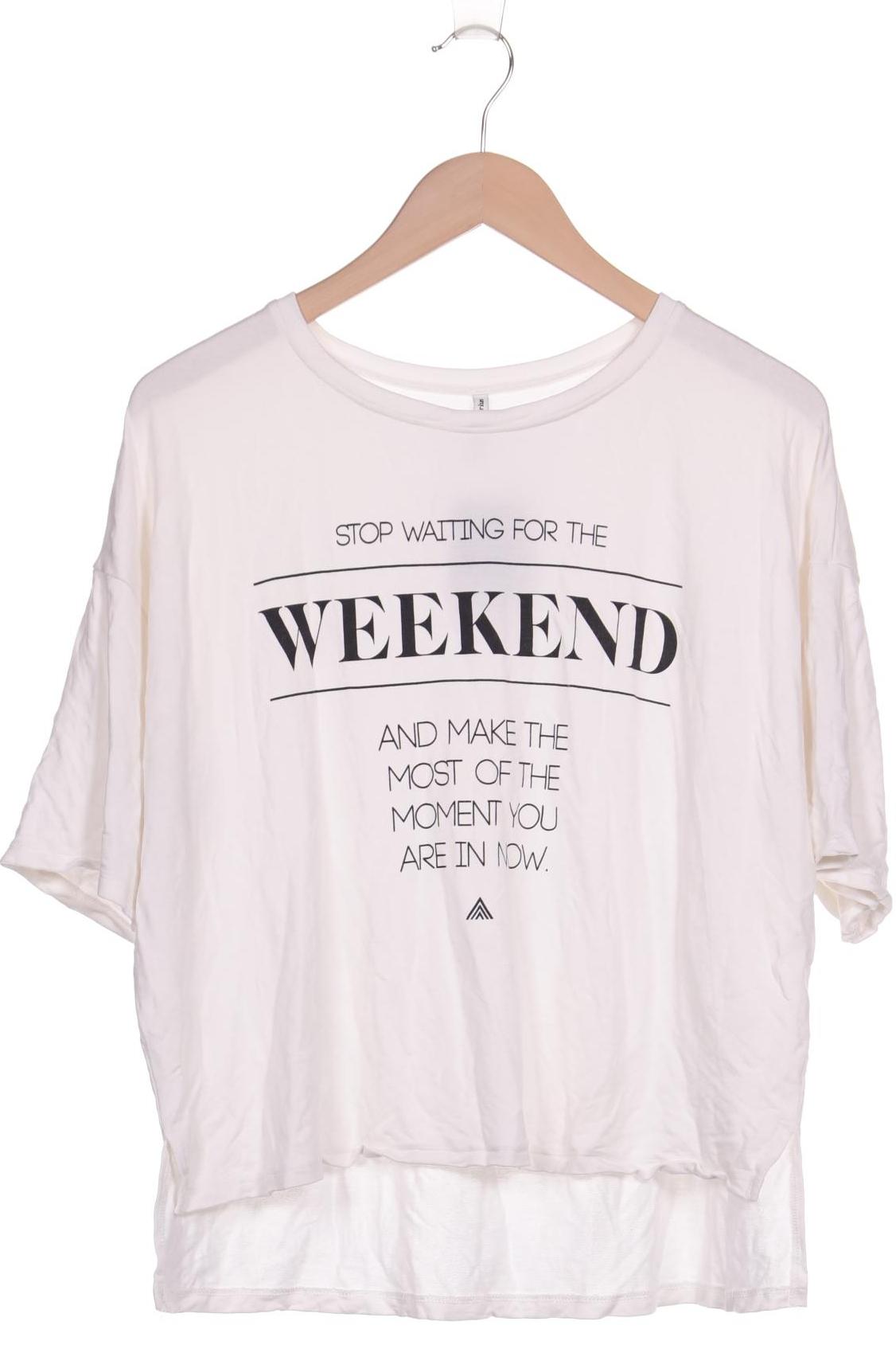 

Stradivarius Damen T-Shirt, cremeweiß, Gr. 42