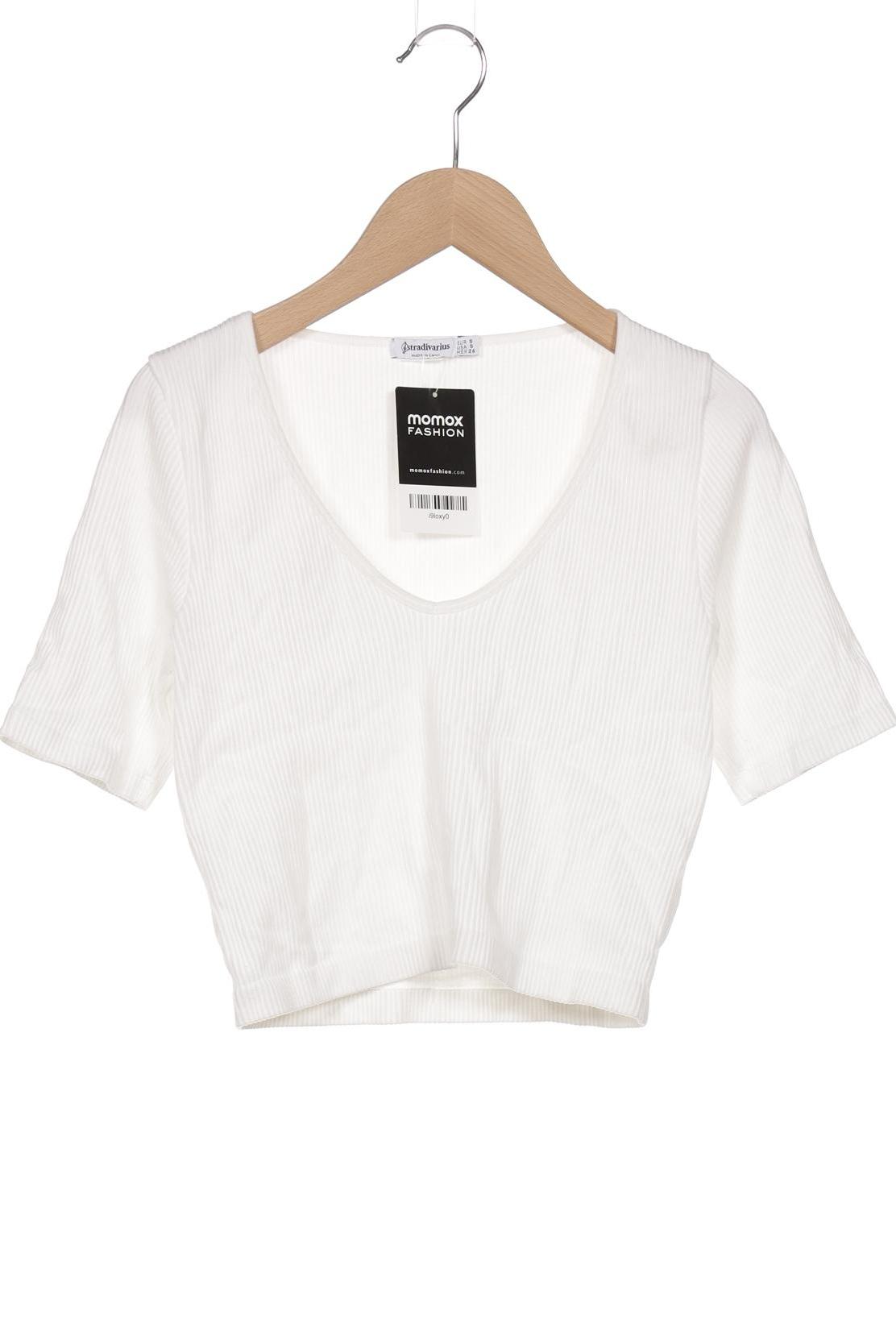

Stradivarius Damen T-Shirt, weiß, Gr. 36