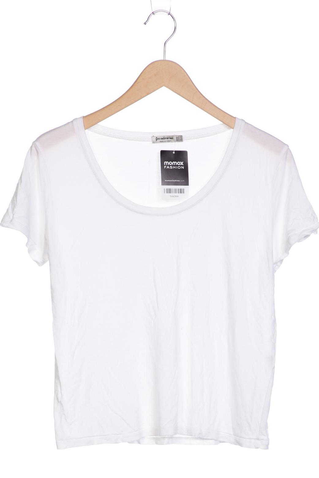 

Stradivarius Damen T-Shirt, weiß, Gr. 38