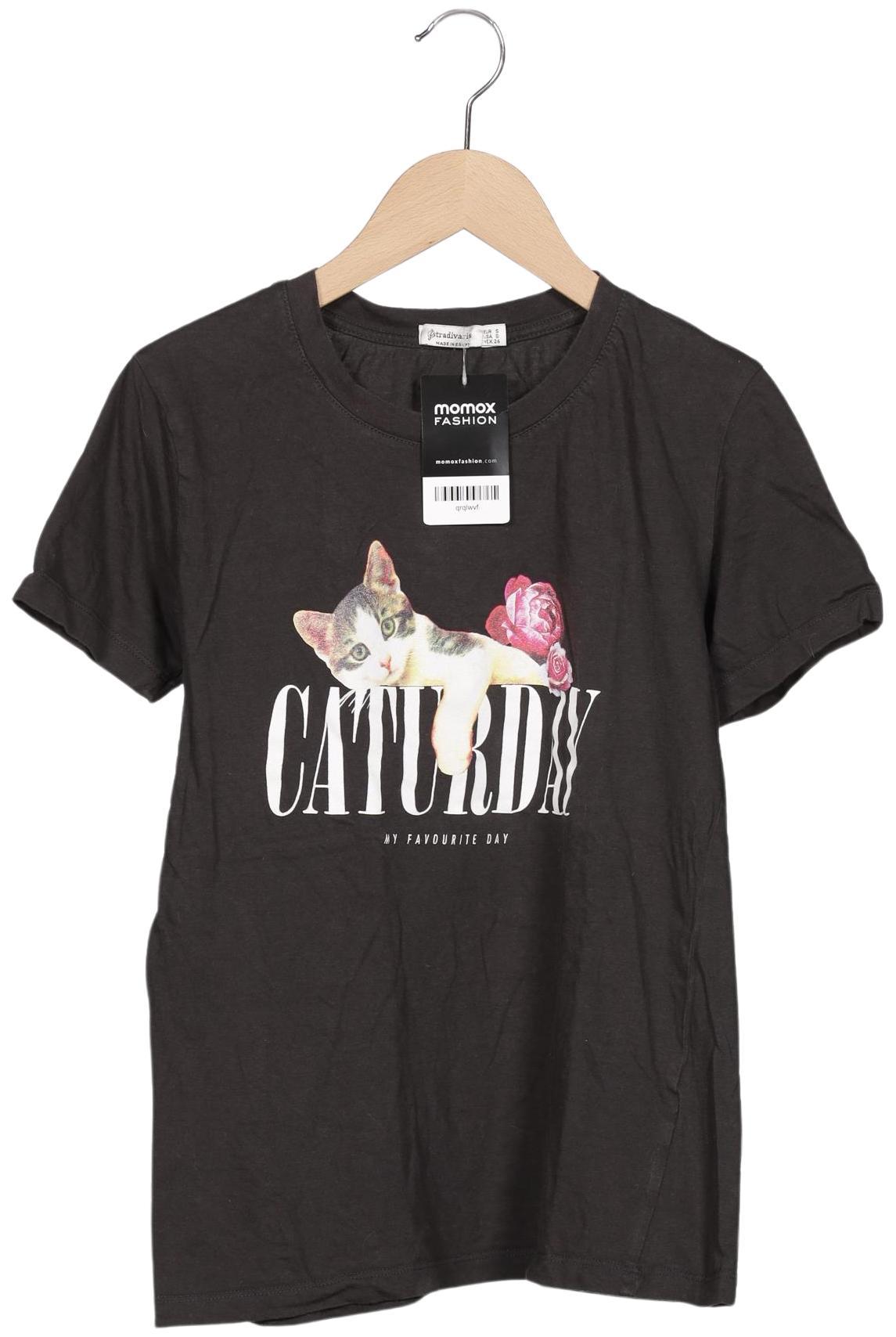 

Stradivarius Damen T-Shirt, schwarz, Gr. 36
