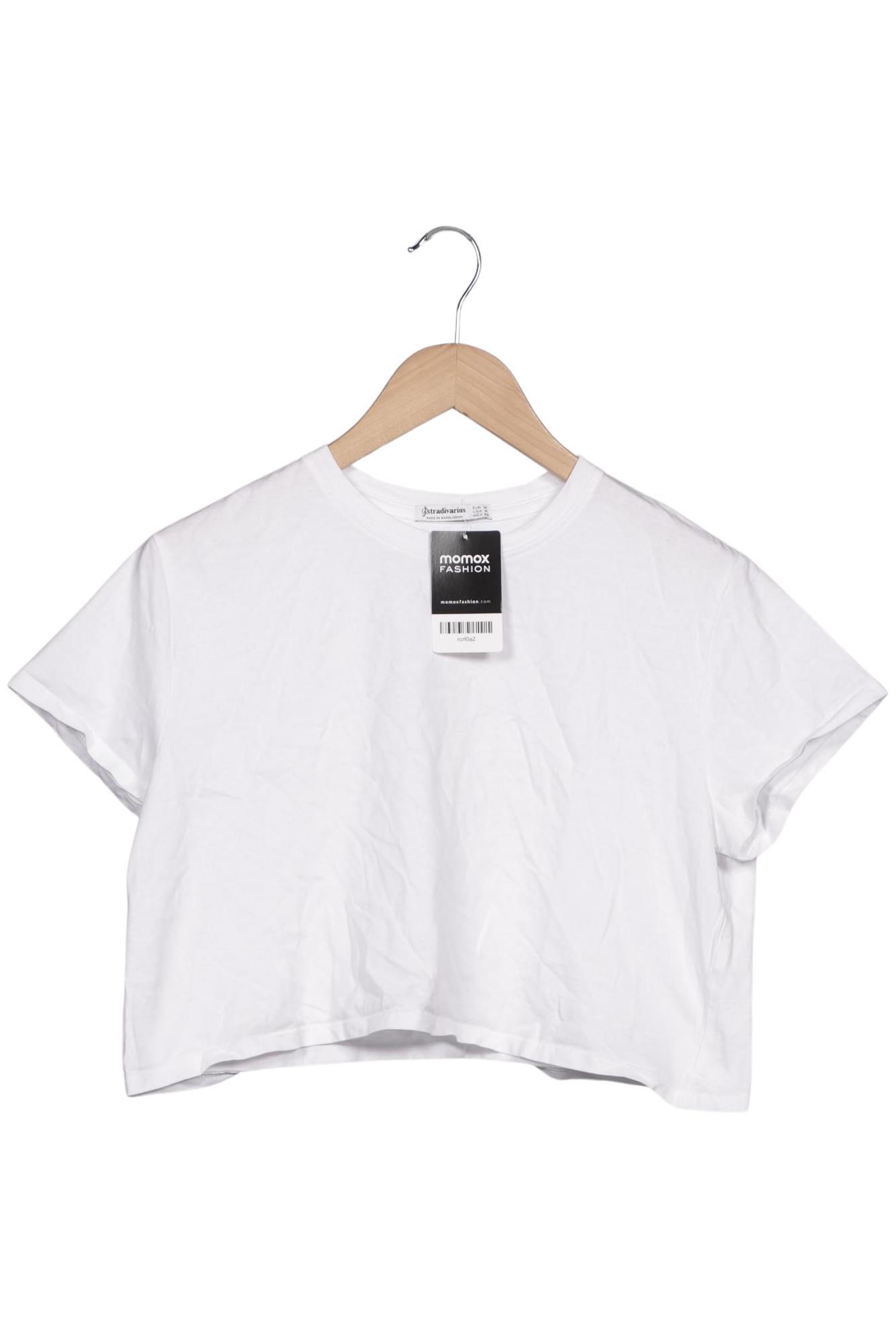 

Stradivarius Damen T-Shirt, weiß, Gr. 38