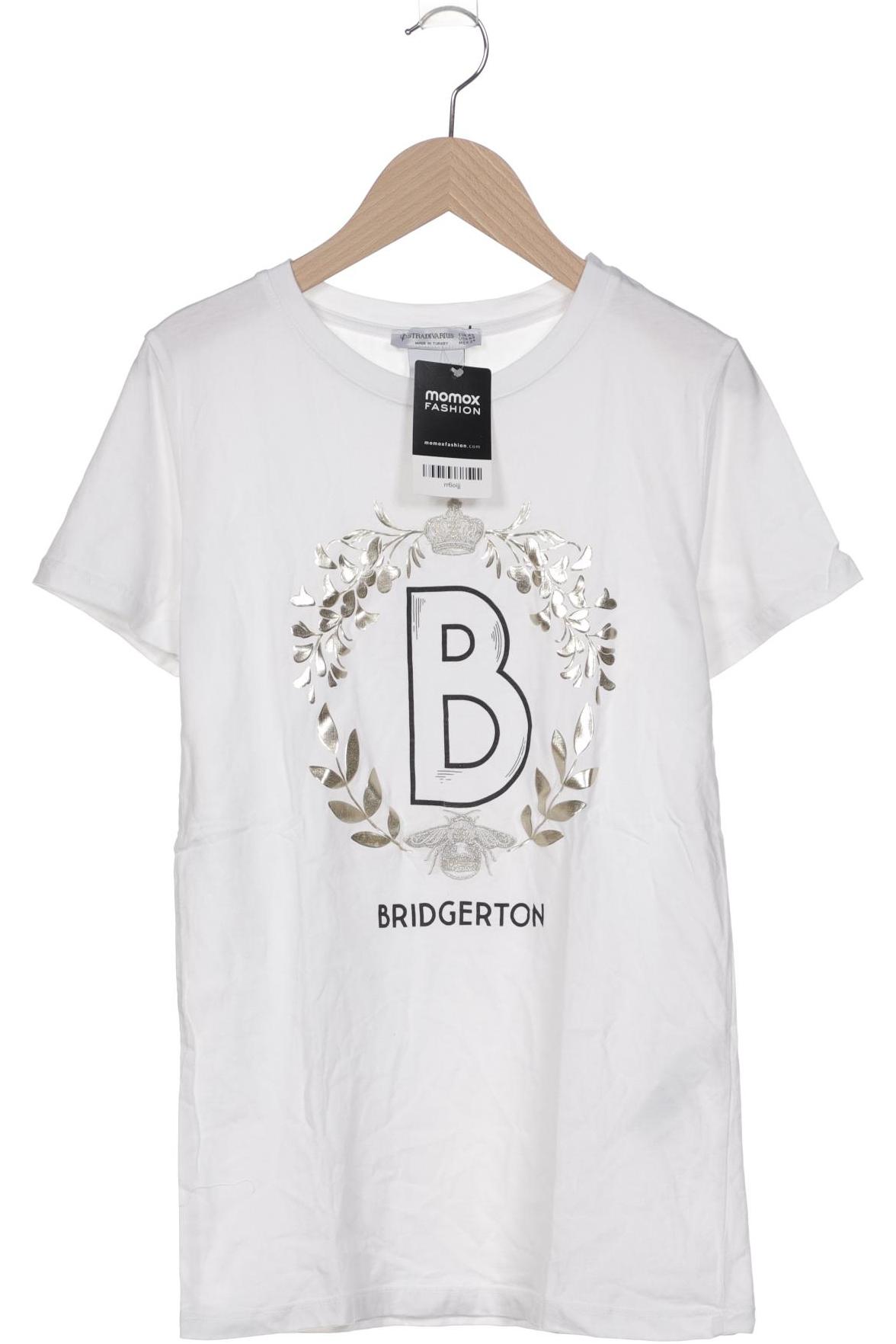 

Stradivarius Damen T-Shirt, weiß, Gr. 34