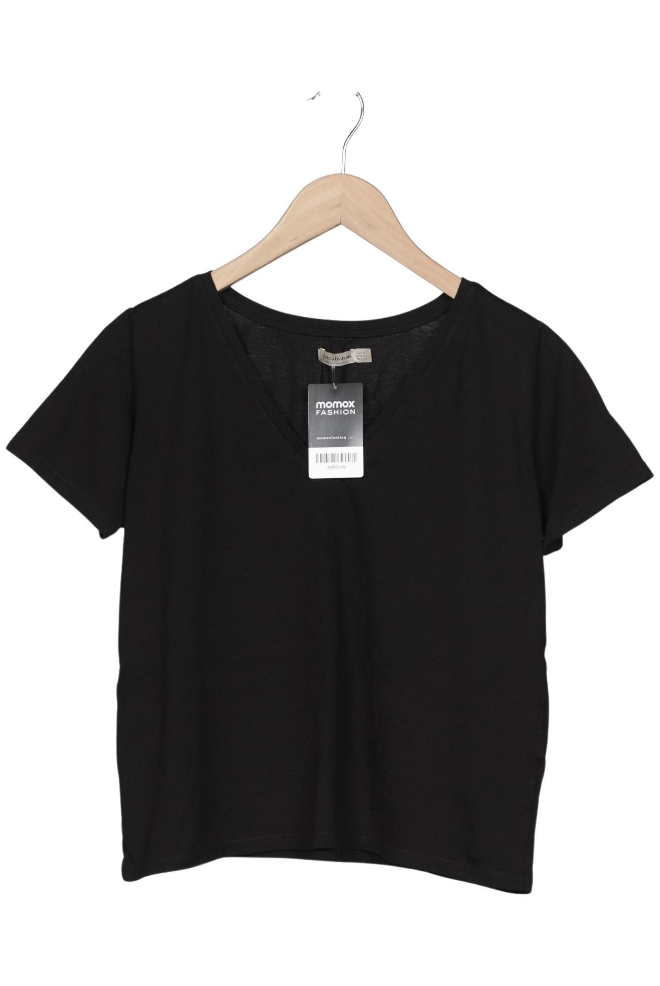 

Stradivarius Damen T-Shirt, schwarz, Gr. 36