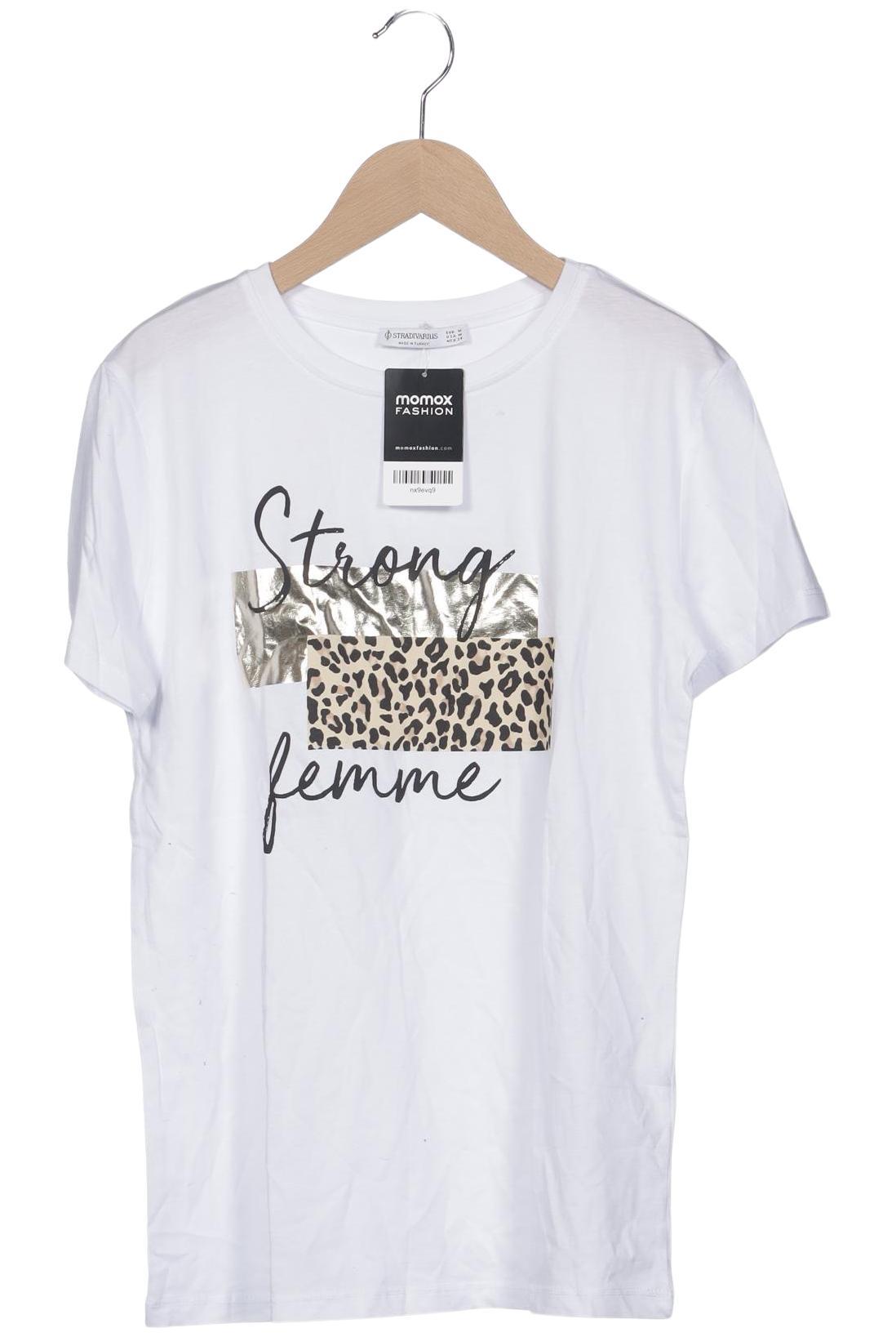 

Stradivarius Damen T-Shirt, weiß, Gr. 38