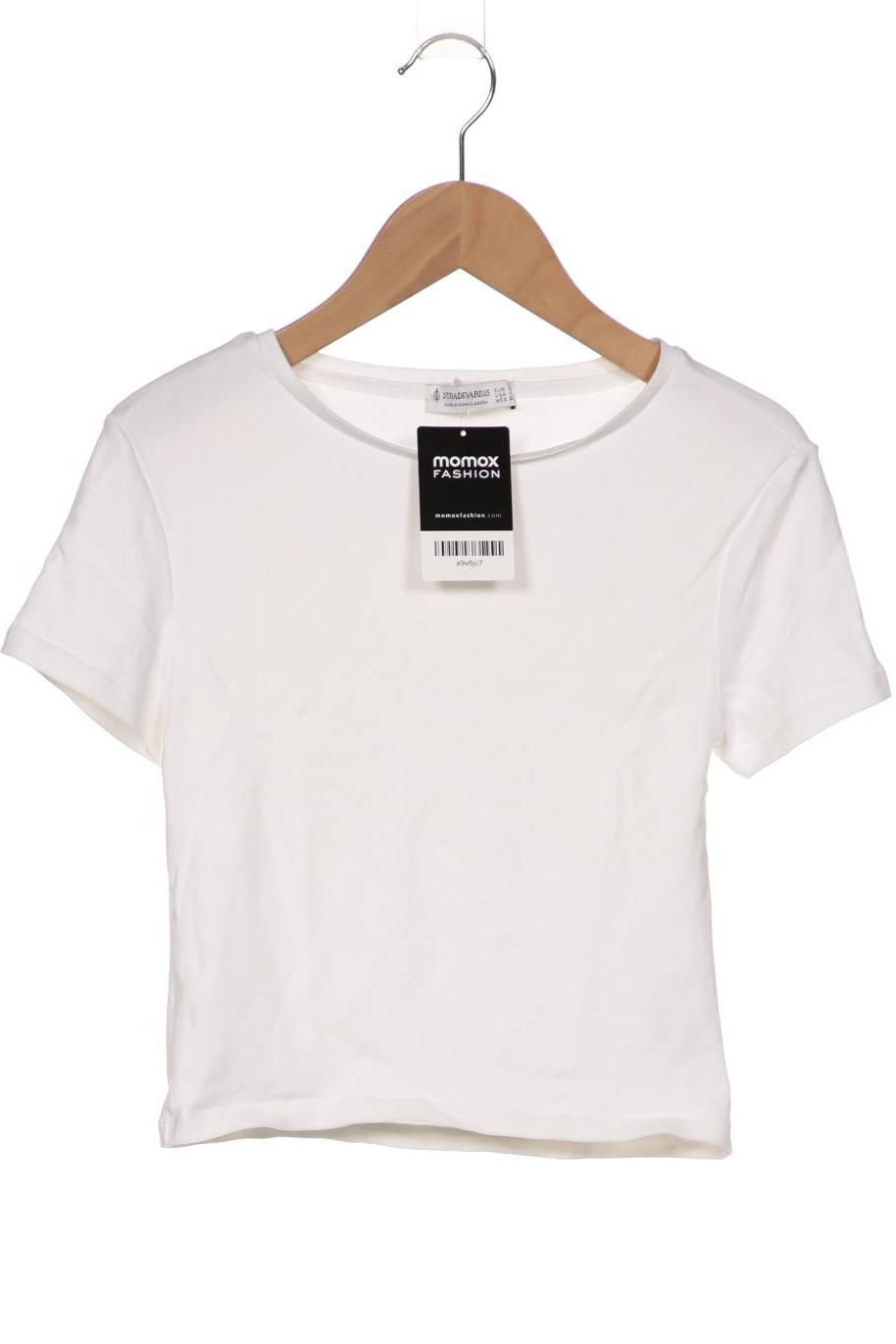 

Stradivarius Damen T-Shirt, weiß, Gr. 36